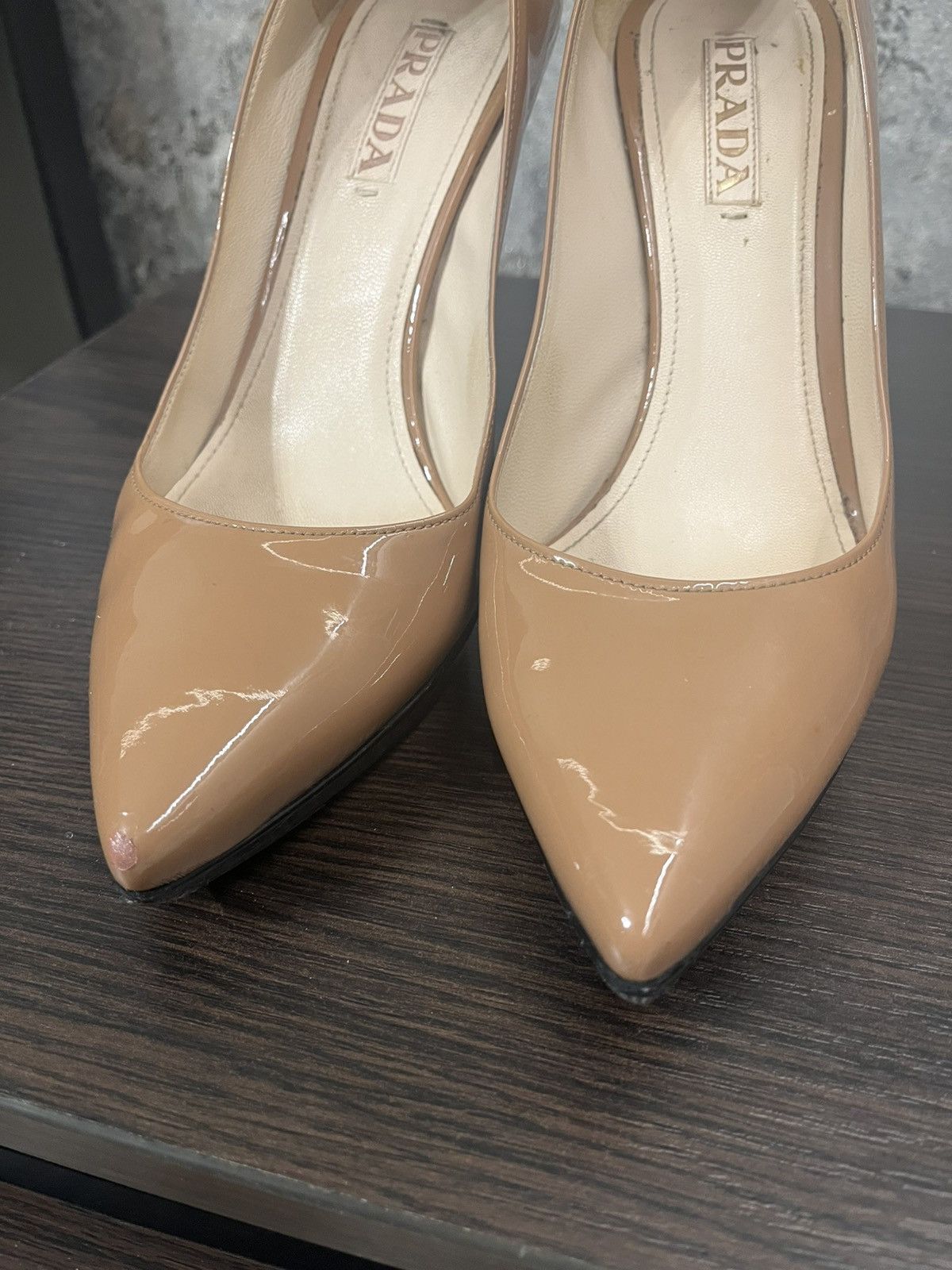 Prada Prada Patent Leather Pumps Pointed Toe Black Platform Heels Size US 9.5 / IT 39.5 - 6 Thumbnail