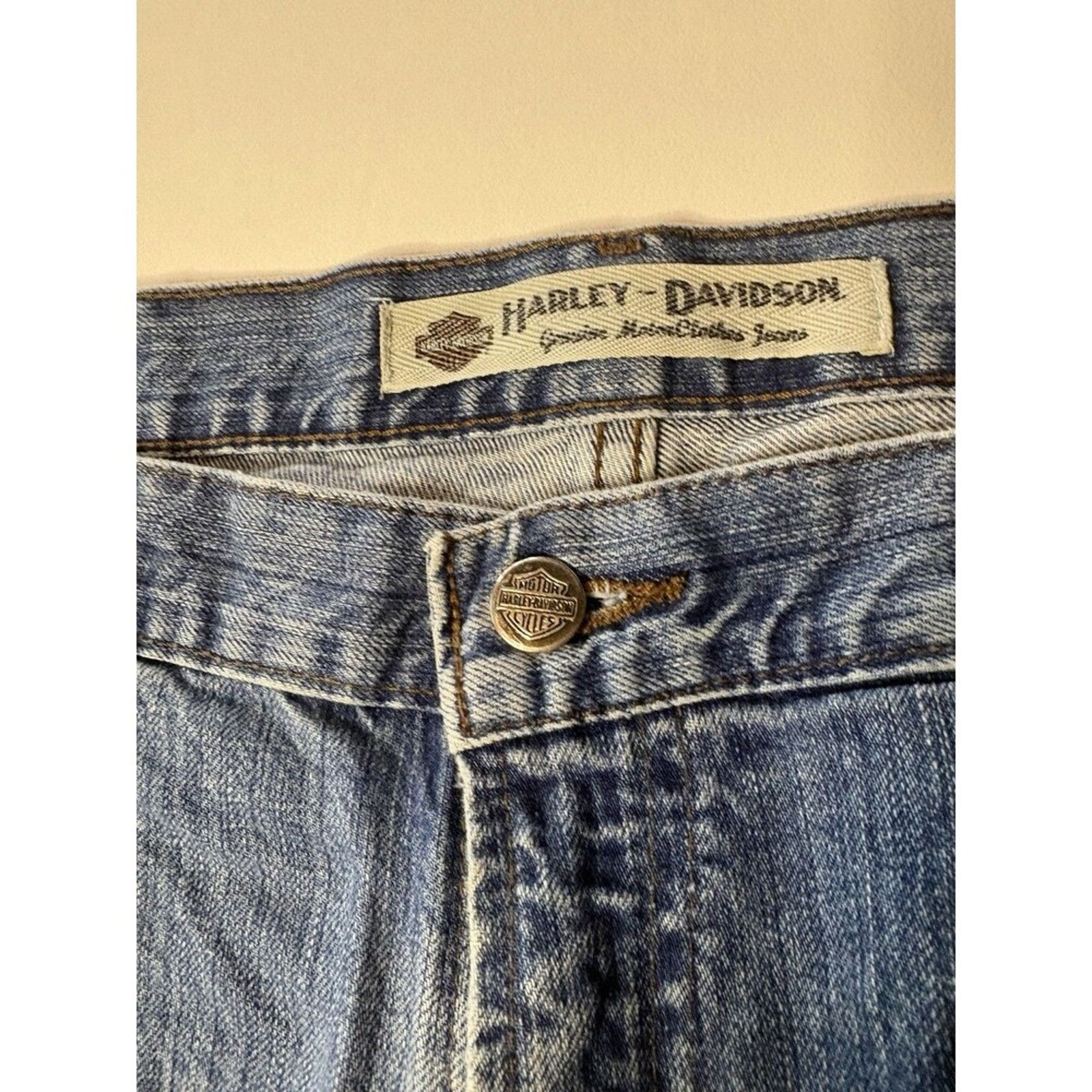 Harley Davidson Harley-Davidson Jeans Mens 38x34 Distressed Biker Motorcycle Size US 38 / EU 54 - 3 Thumbnail