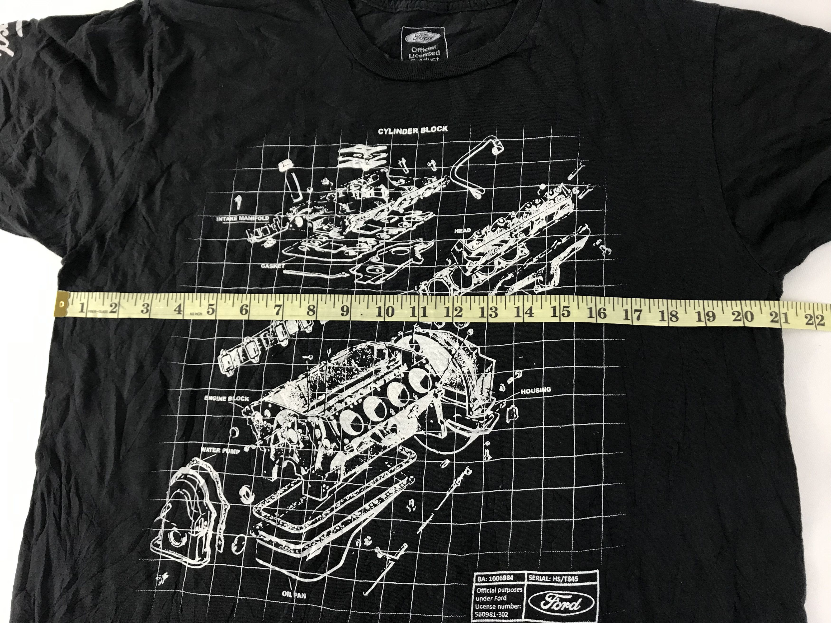 Ford Ford Component Engine Part Automotive Blueprint Diagram Tee Size US L / EU 52-54 / 3 - 8 Thumbnail