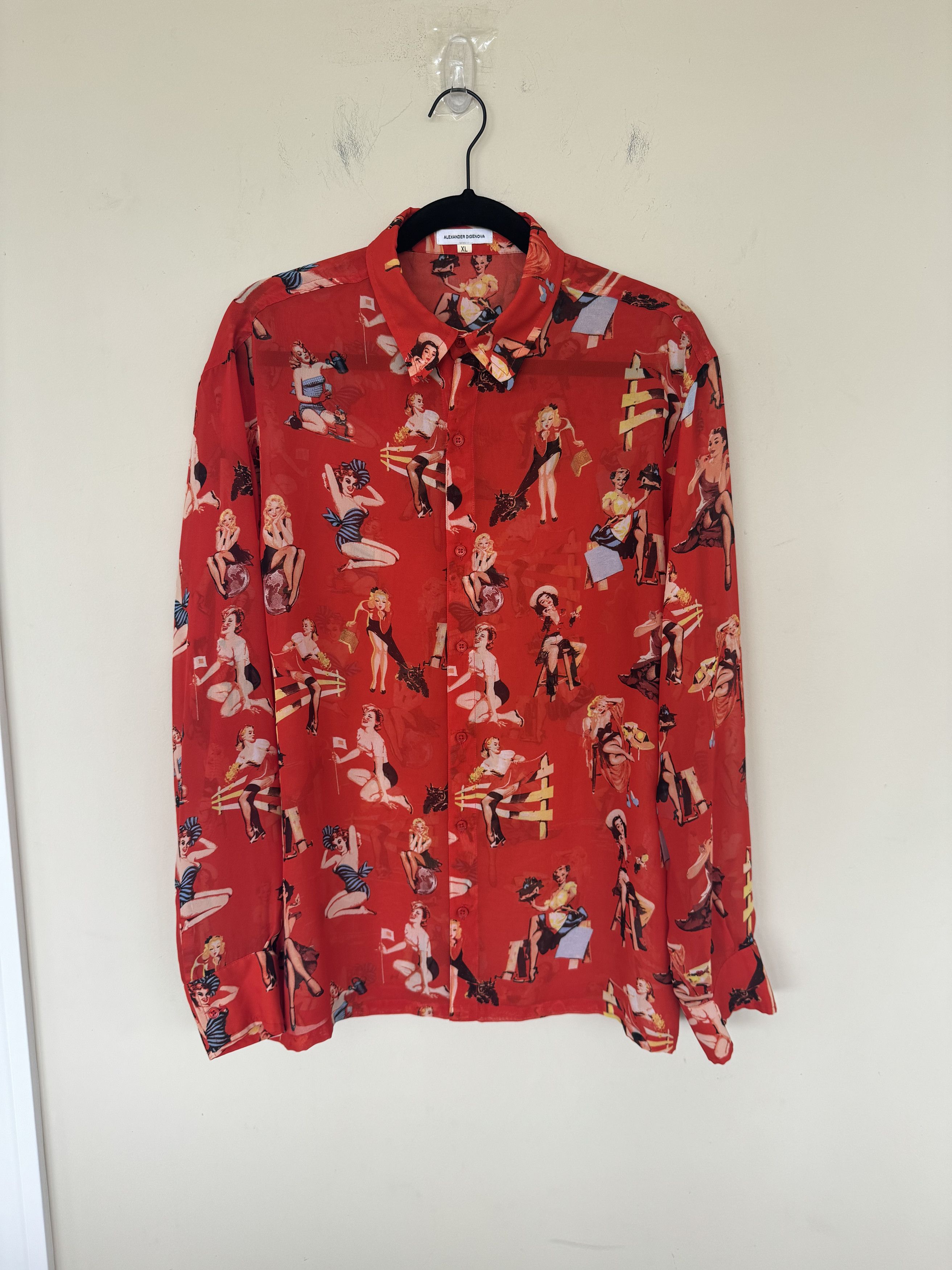ALEXANDER DIGENOVA AD Pin Up Girls Button Up Size US XL / EU 56 / 4 - 1 Thumbnail