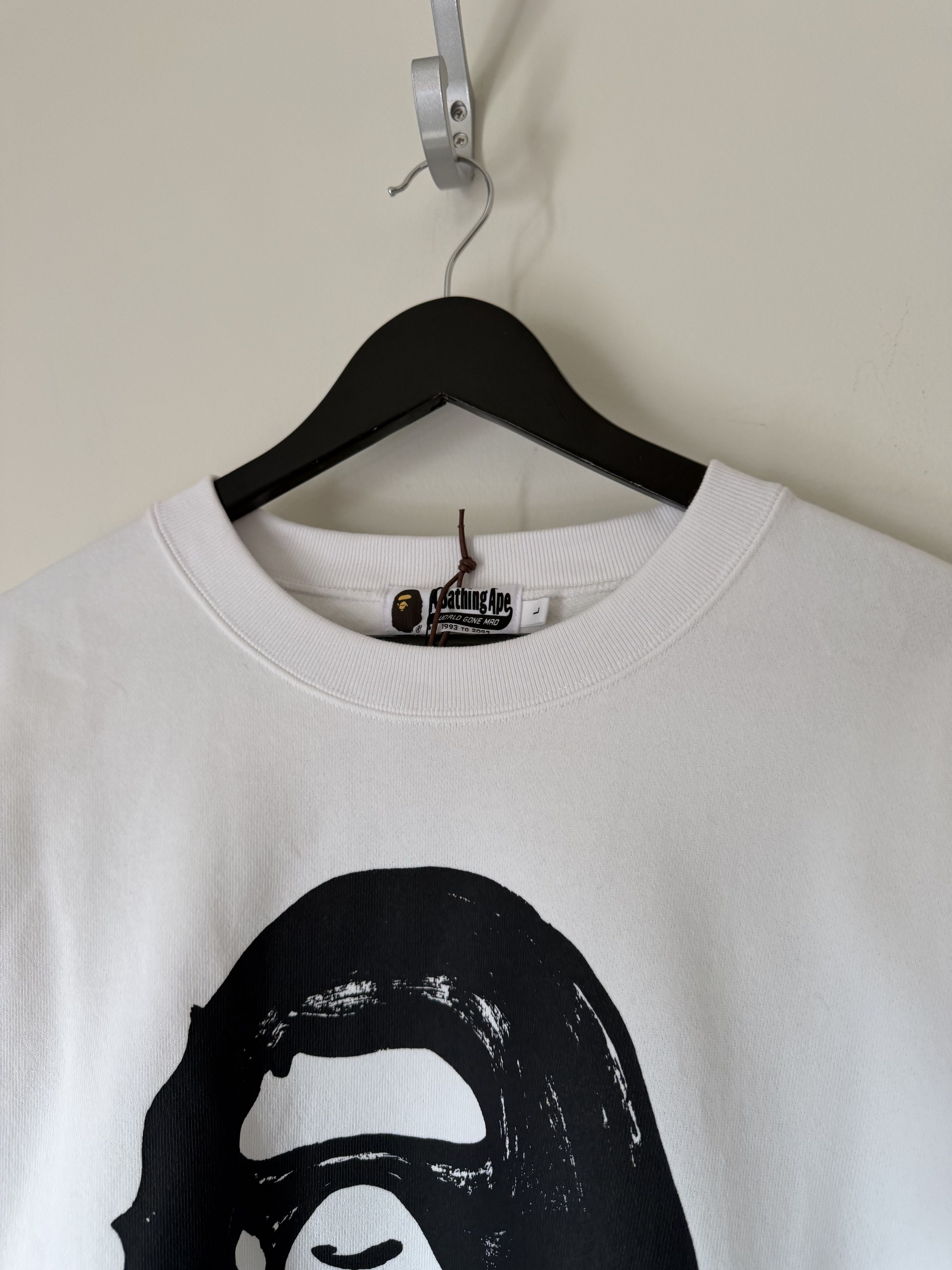 Bape × Joshua Vides Joshua Vides Bape Ape Head Sweatshirt in White Size US L / EU 52-54 / 3 - 2 Thumbnail