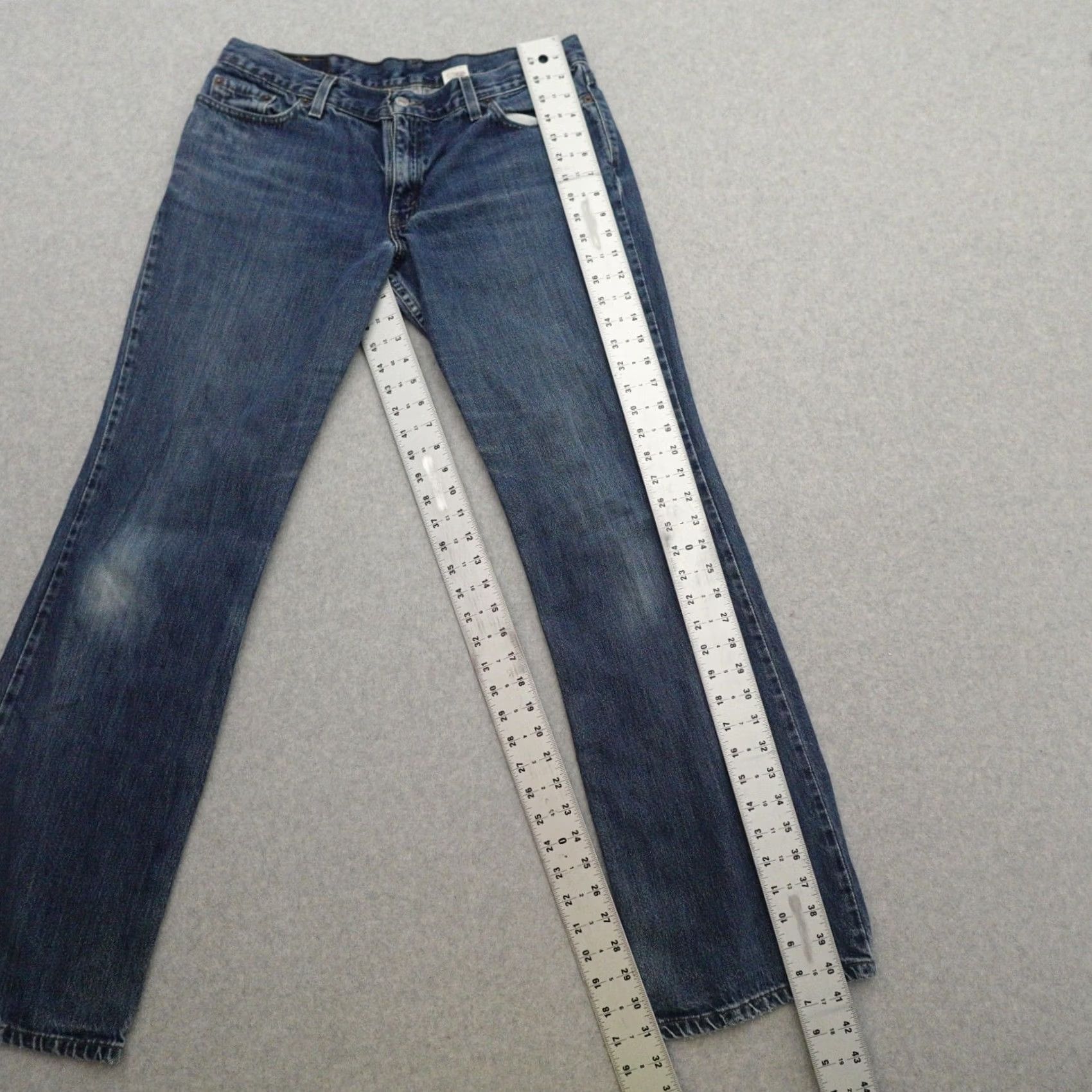 Levi's VINTAGE Levi's Jeans Women 13 (13X31) 518 Superlow Bootcut Blue Denim Junior Size 13 Womens Jeans Boots cutoff blue denim Size 34" / US 12 / IT 48 - 4 Thumbnail
