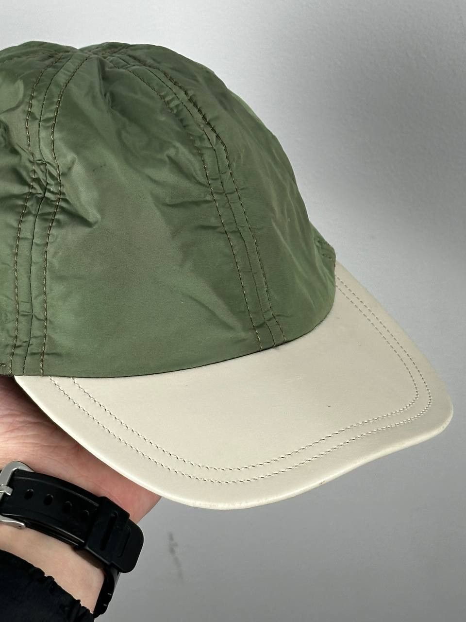 Tod's Tod's Green Nylon Leather Luxury Hat Size ONE SIZE - 4 Thumbnail