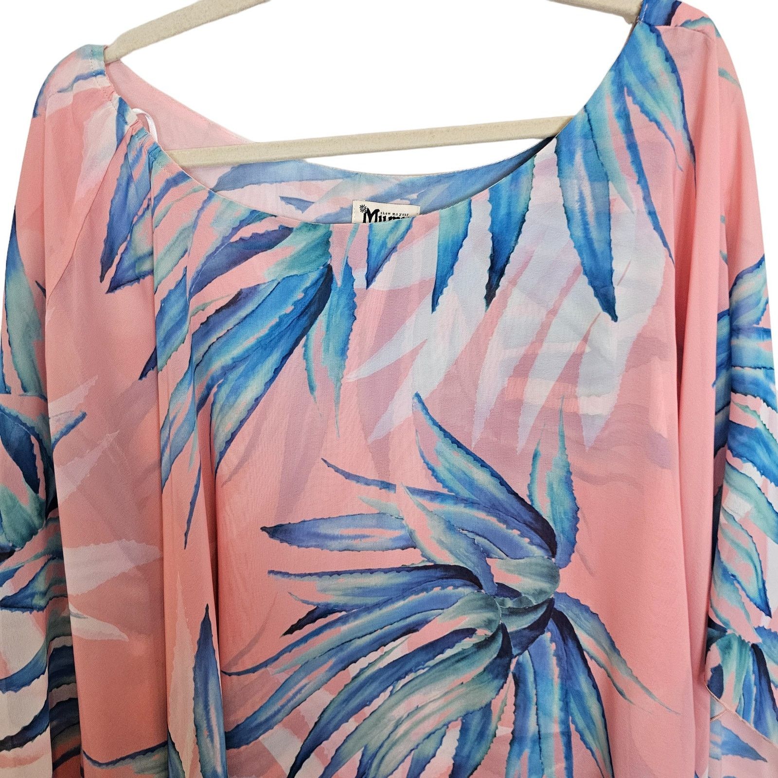 Show Me Your MuMu Show Me Your Mumu Womens Floral Cape Blouse Size S Tropical Size S / US 4 / IT 40 - 2 Thumbnail