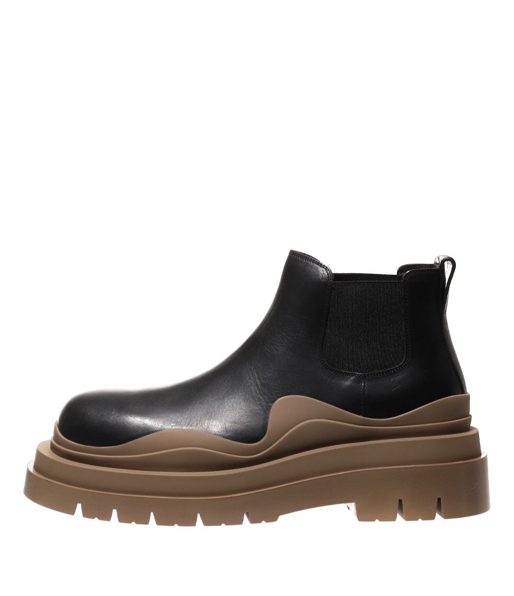 Bottega Veneta o1n1vont0924 Brown Sole Tire Ankle Chelsea Boot in Black Size US 12 / EU 45 - 7 Thumbnail