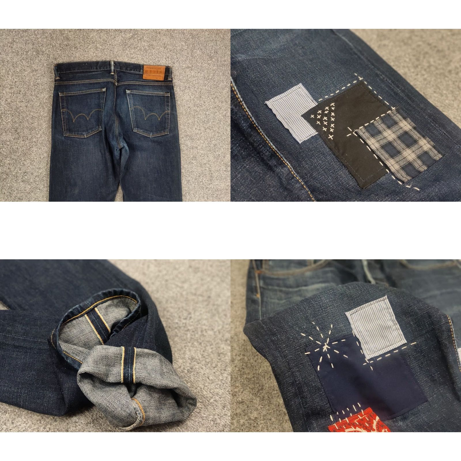Edwin VINTAGE Edwin Japan Denim Jeans Main Selling Point Embroidered Selvedge 5-Pocket Design 34 Blue 90s Mens Jeans Size US 34 / EU 50 - 9 Thumbnail