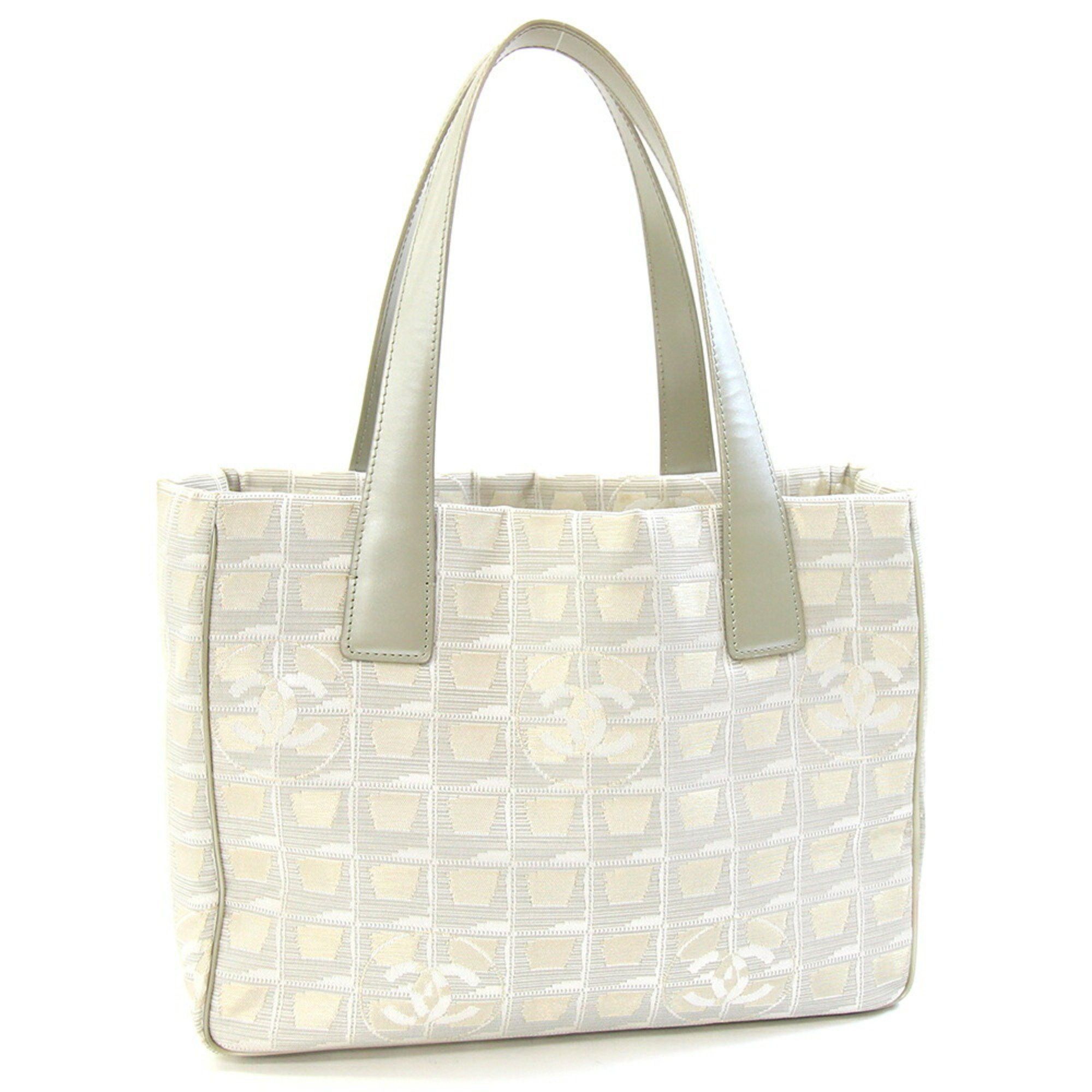 Chanel Tote Bag New Travel Line Pm A20457 Nylon Canvas Leather Handbag Women's Coco Mark Chanel in Beige
