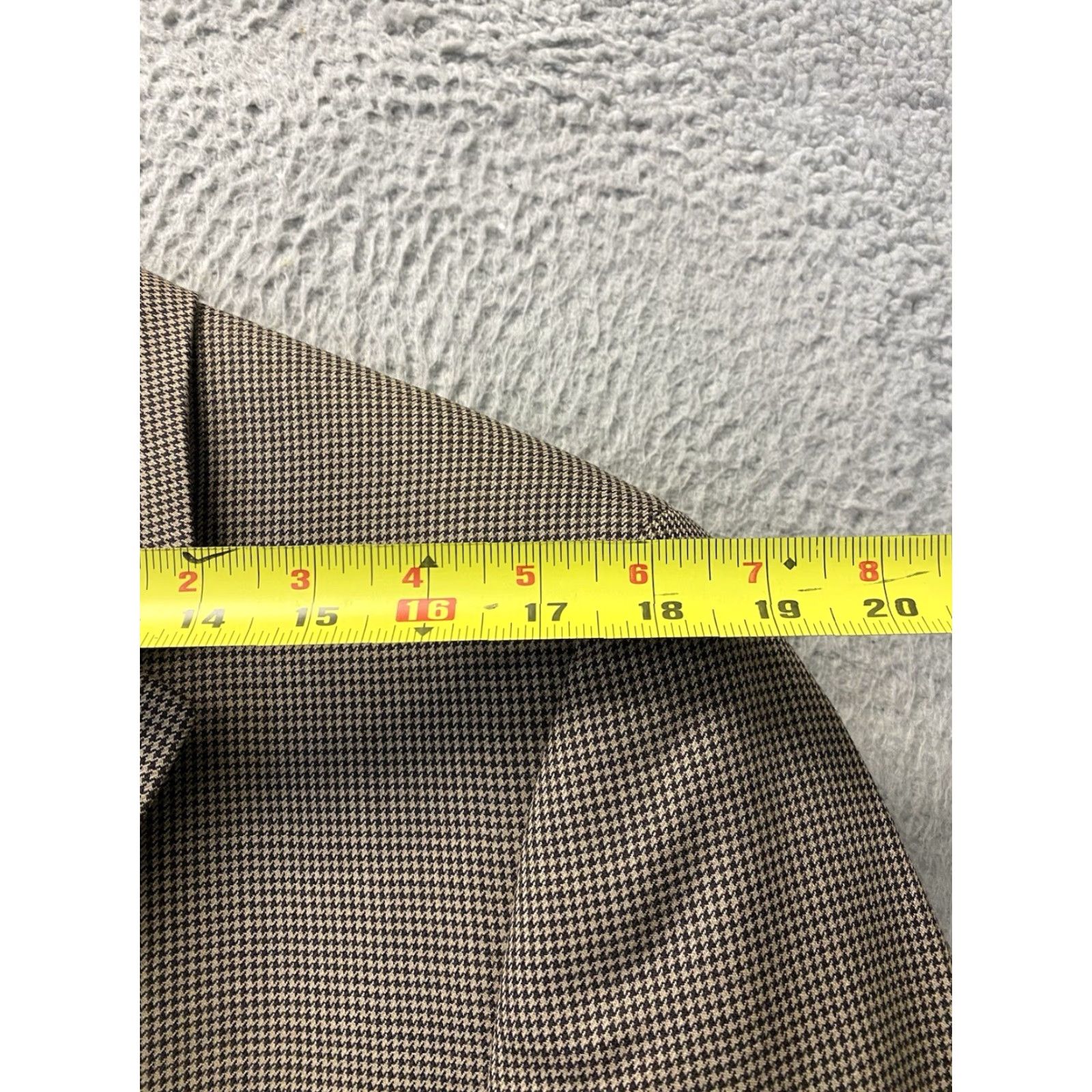 Ralph Lauren VINTAGE Ralph Lauren Blazer Jacket 40R Houndstooth Wool Men Regular 3-Button Notch Lapel Brown/Blue Label Mens Size 40R - 7 Thumbnail