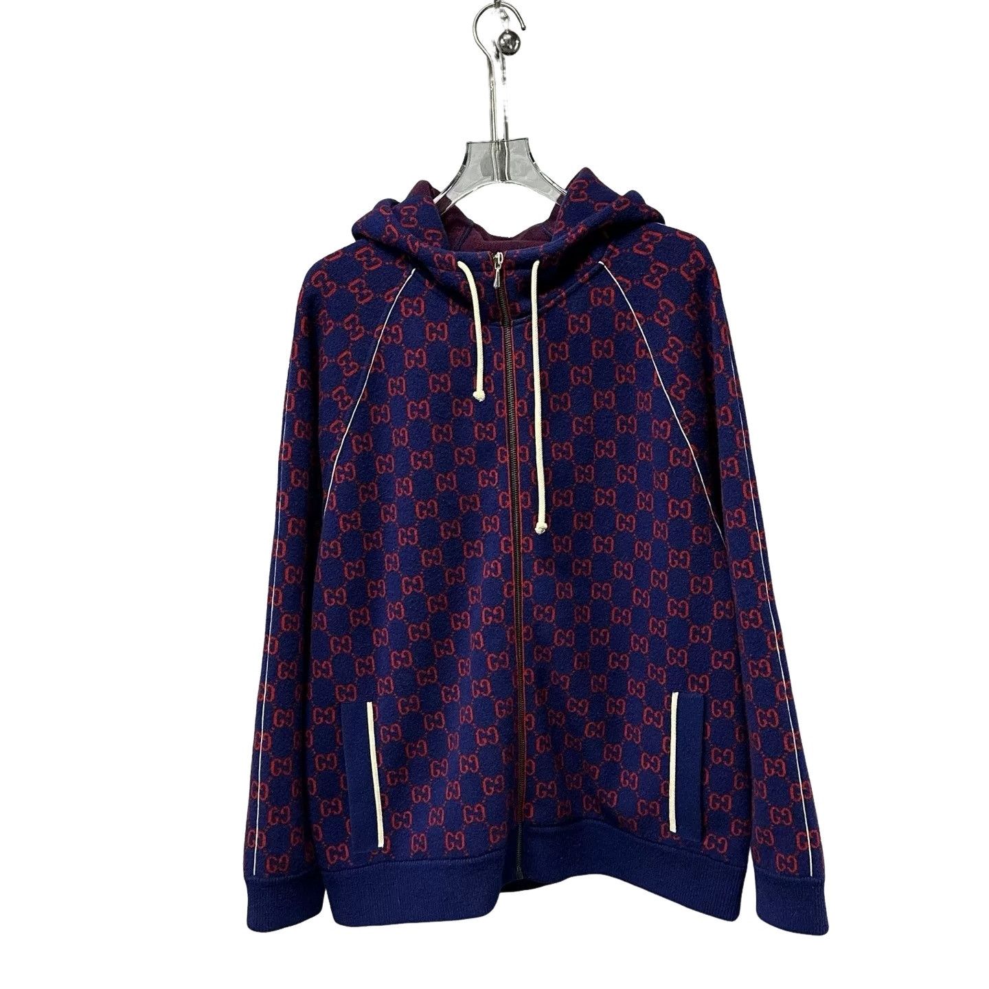 Gucci Gucci GG Monogram Wool Cashmere Zip Hoodie M Size US M / EU 48-50 / 2 - 1 Thumbnail