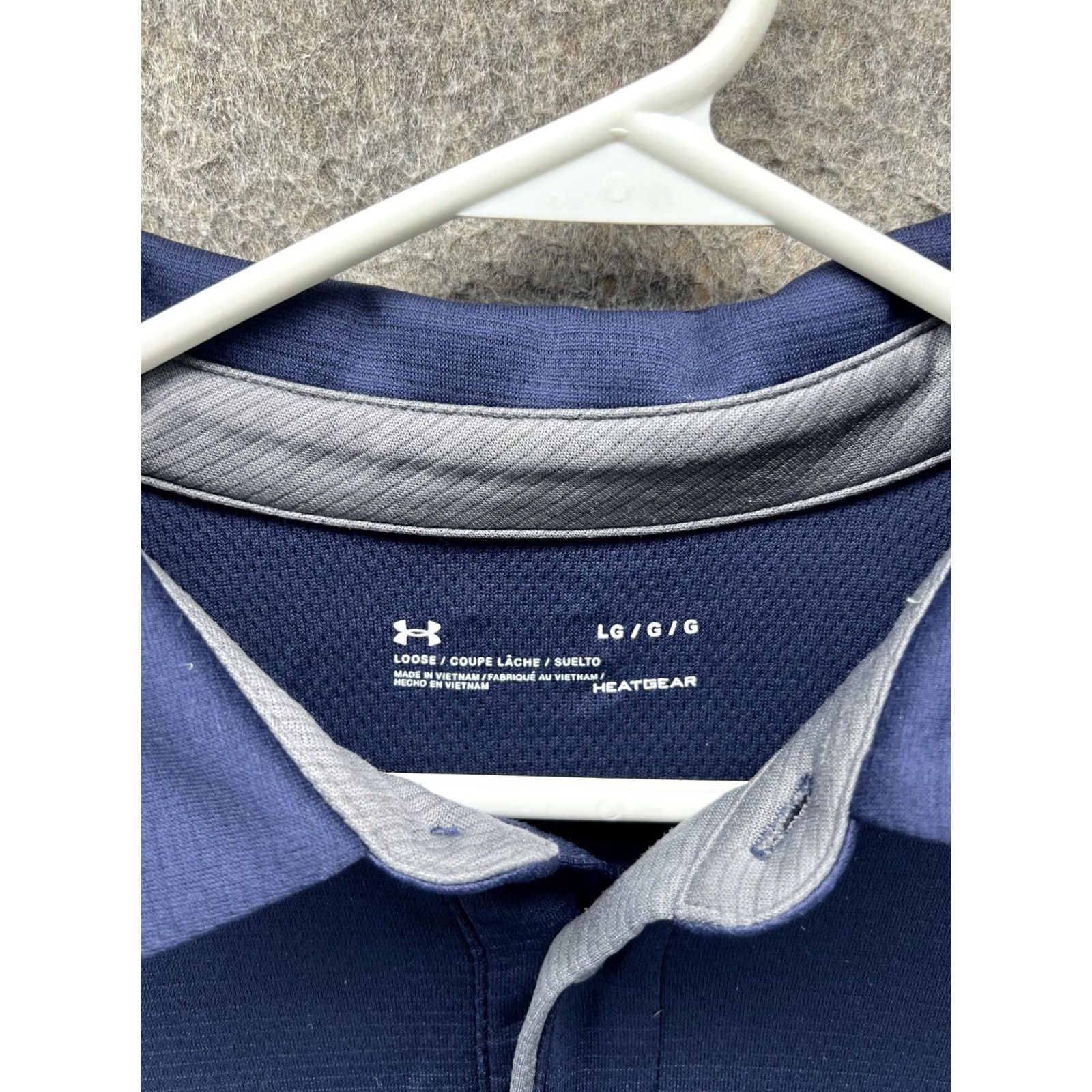 Under Armour Under Armour HeatGear Polo Shirt Mens Large Blue Solid Golf Performance Stretch Shirt Size US L / EU 52-54 / 3 - 6 Thumbnail