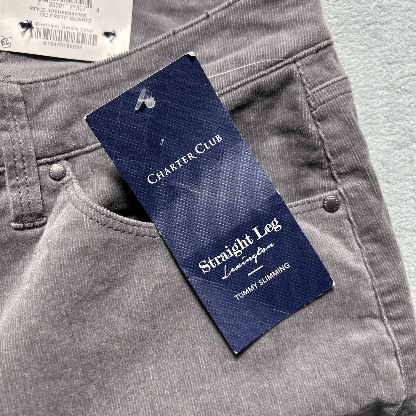 Charter Club Corduroy Loose Straight Pants Women Sz 16 36x30 Wide Gray Size 38" / US 16 / IT 52 - 7 Thumbnail