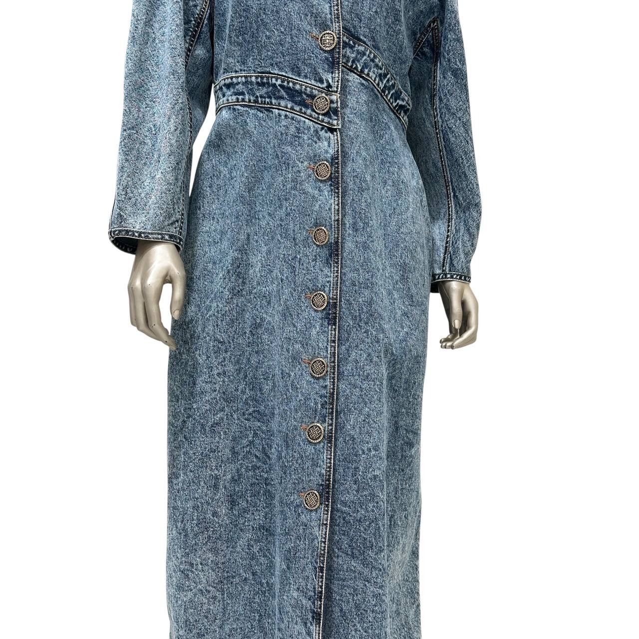 Alaia Alaïa Blue Faded Denim Asymmetric Trench Coat Sz 42 Size M / US 6-8 / IT 42-44 - 8 Thumbnail