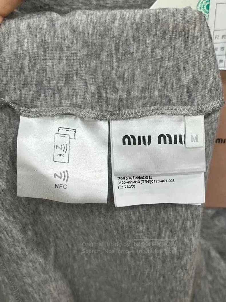 Miu Miu Miumiu Gray Slogan Tank Top. Size US M / EU 48-50 / 2 - 4 Thumbnail