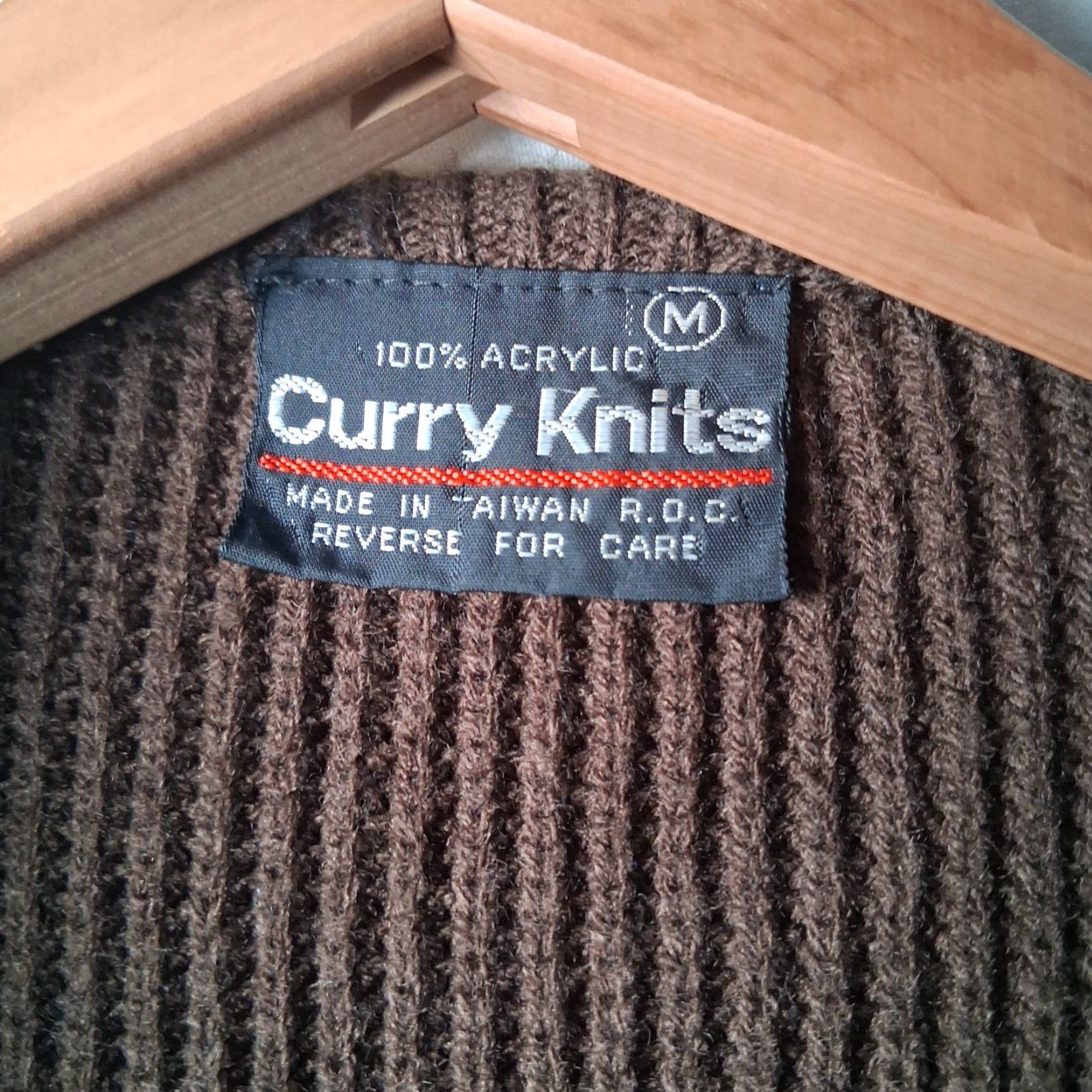 Vintage VINTAGE Curry Knits Sweater Vest Women M Brown Open Front Ribbed Knit Vest 80s Brown Open front Womens M Size M / US 6-8 / IT 42-44 - 5 Thumbnail