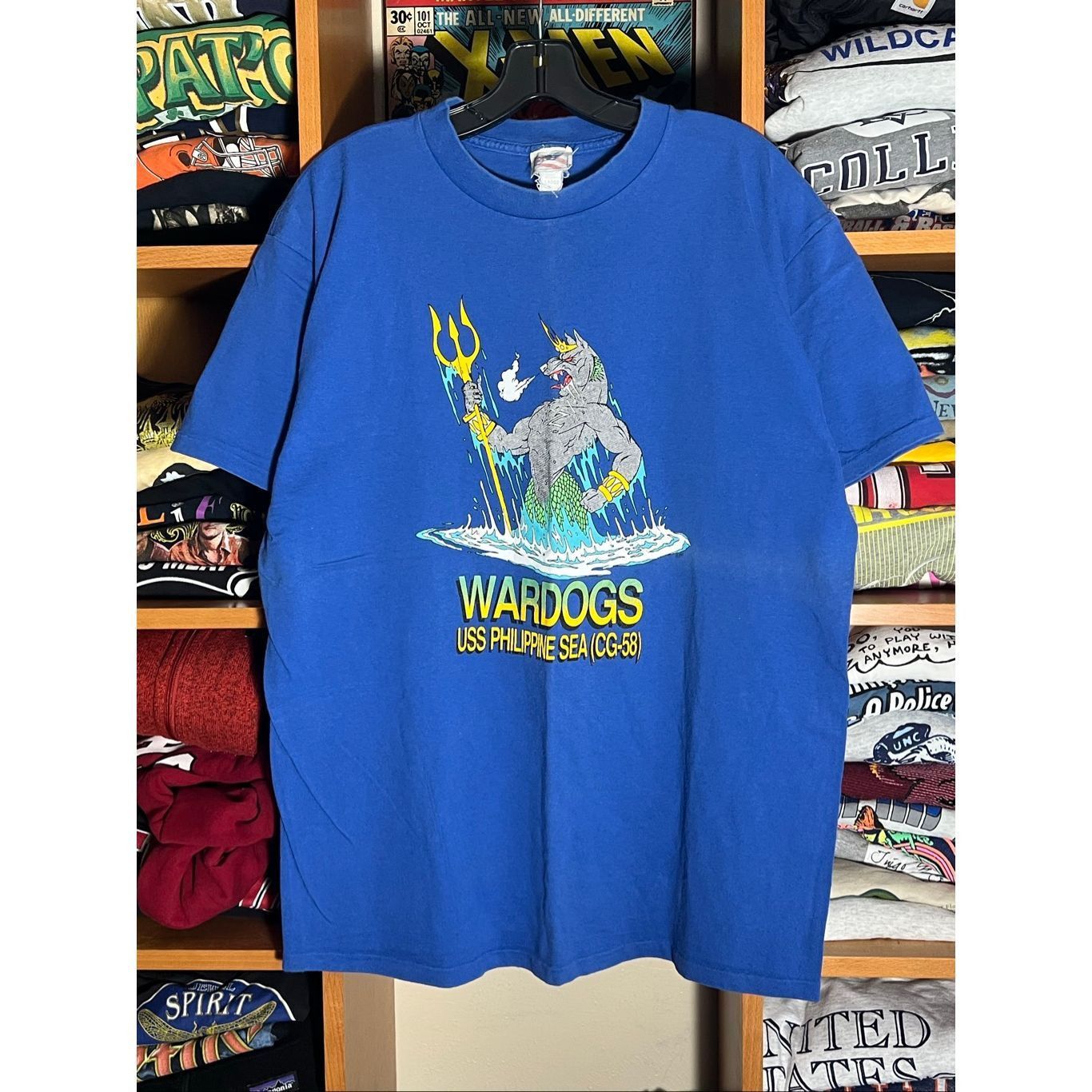 Vintage Vintage 90s USS Philippine Sea CG 58 War Dogs Tee Size US L / EU 52-54 / 3 - 1 Thumbnail