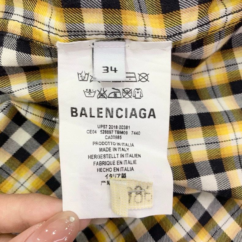 Balenciaga Balenciaga size 34 Yellow Plaid Shirt Size S / US 4 / IT 40 - 4 Thumbnail
