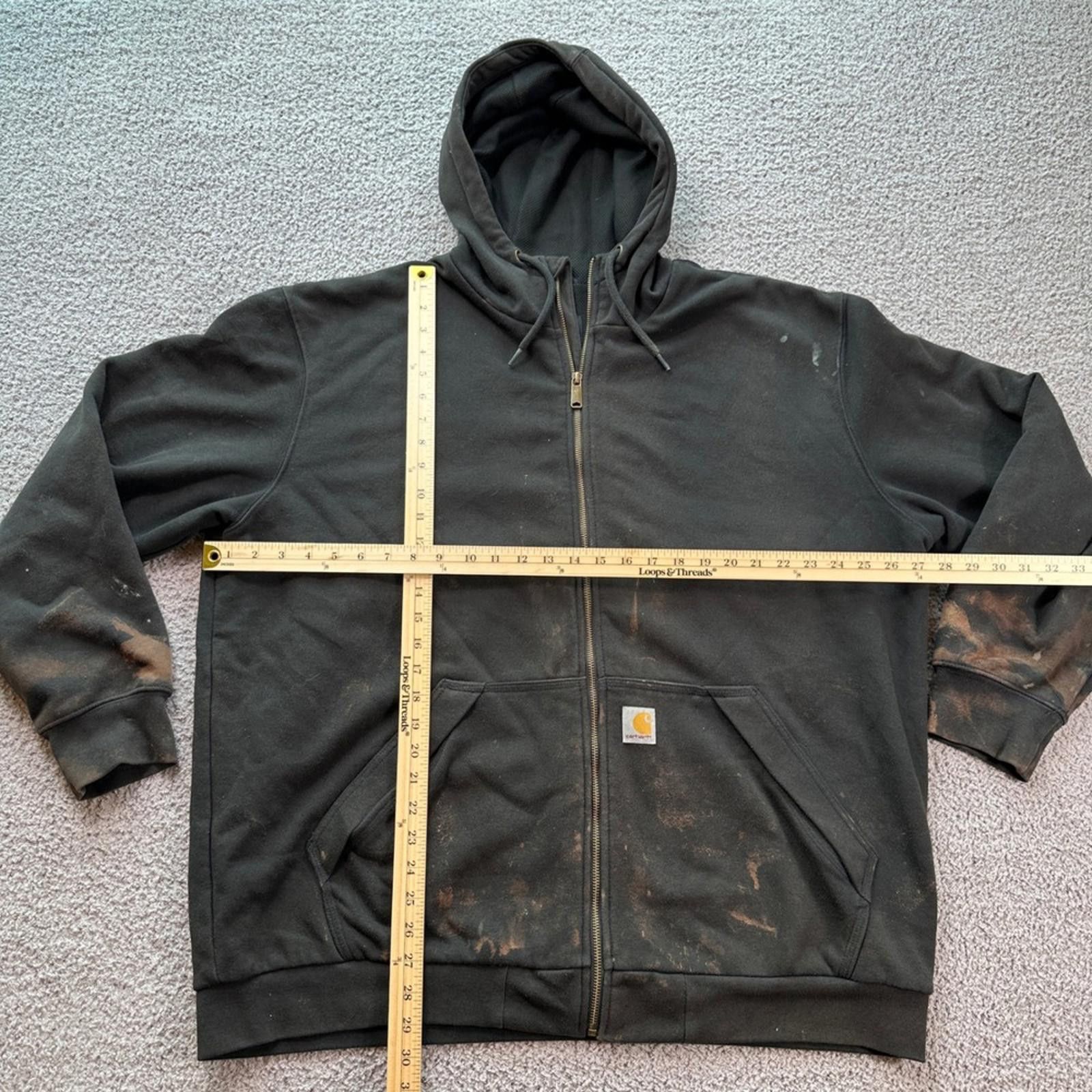 Carhartt Carhartt TS4078 Black Full Zip Hoodie Sweatshirt Jacket XL Size US XL / EU 56 / 4 - 2 Thumbnail