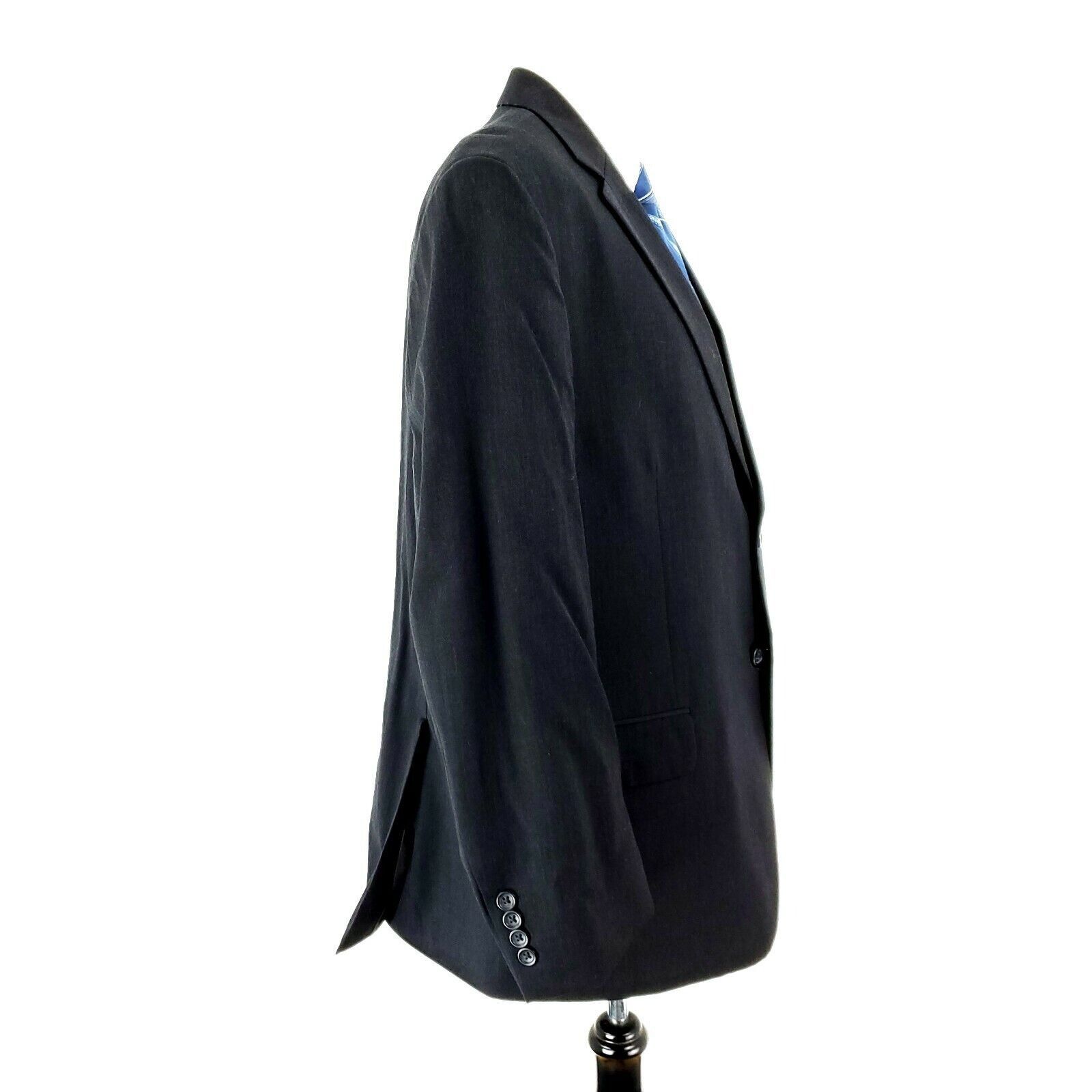Pronto Uomo Pronto Uomo Wool 2 Button Blazer 46R Charcoal Gray Suit Jack Size 46R - 6 Thumbnail