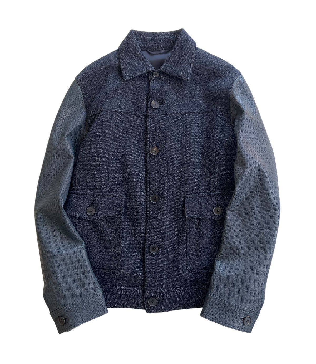 JOSEPH HOMME Joseph Homme Wool / Goatskin Leather Sleeve Jacket Size US S / EU 44-46 / 1 - 1 Thumbnail