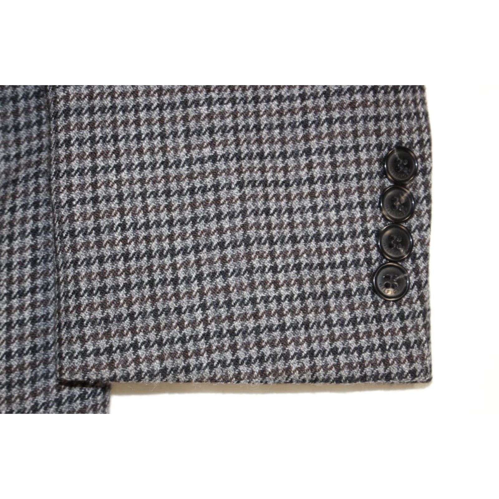 Tommy Hilfiger Tommy Hilfiger Blazer Men’s 44 Wool Houndstooth Elbow Patches Gray Jacket Size 44R - 4 Thumbnail