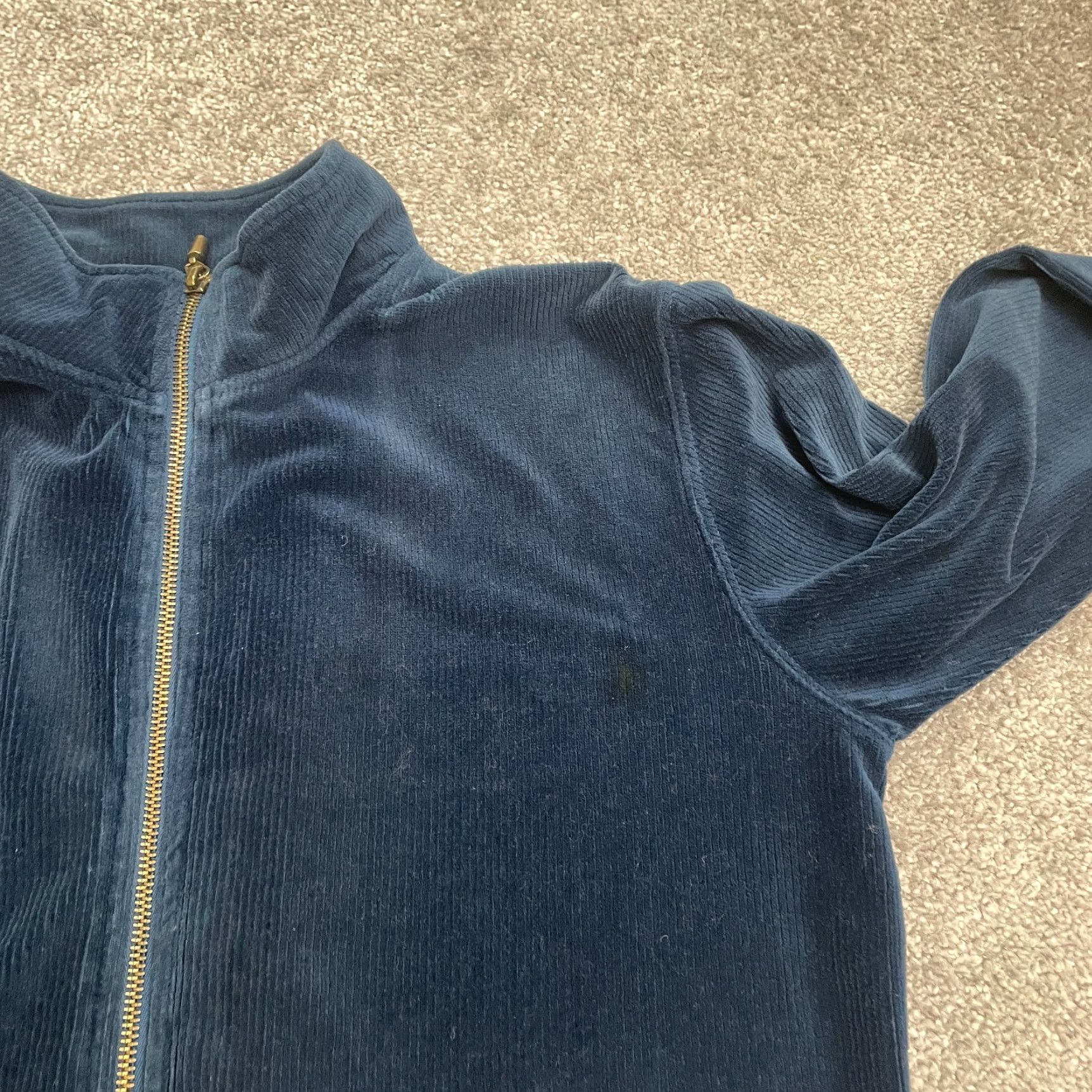 MooRER Jennifer Moore Corduroy Jacket Womens Petite Small Navy Blue Full Zip Casual Size S / US 4 / IT 40 - 3 Thumbnail