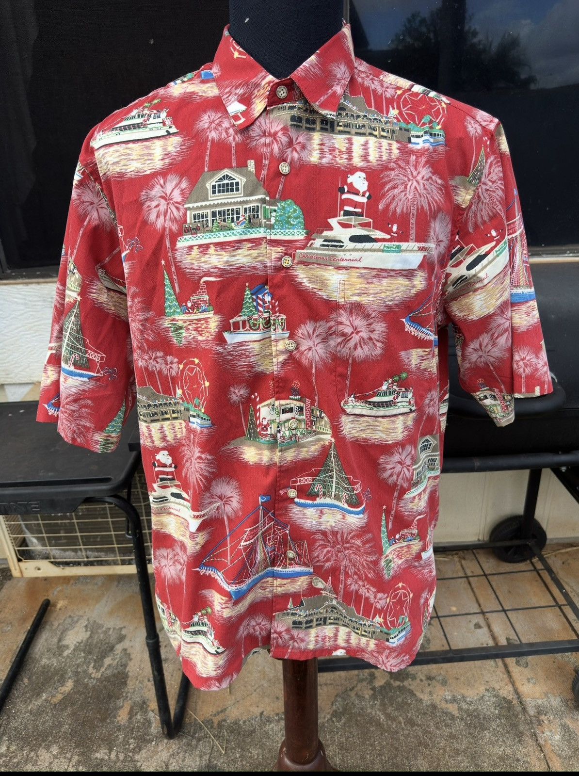 Reyn Spooner PreOwned Reyn Spooner Hawaiian Christmas Shirt Red Men's L Size US L / EU 52-54 / 3 - 1 Thumbnail