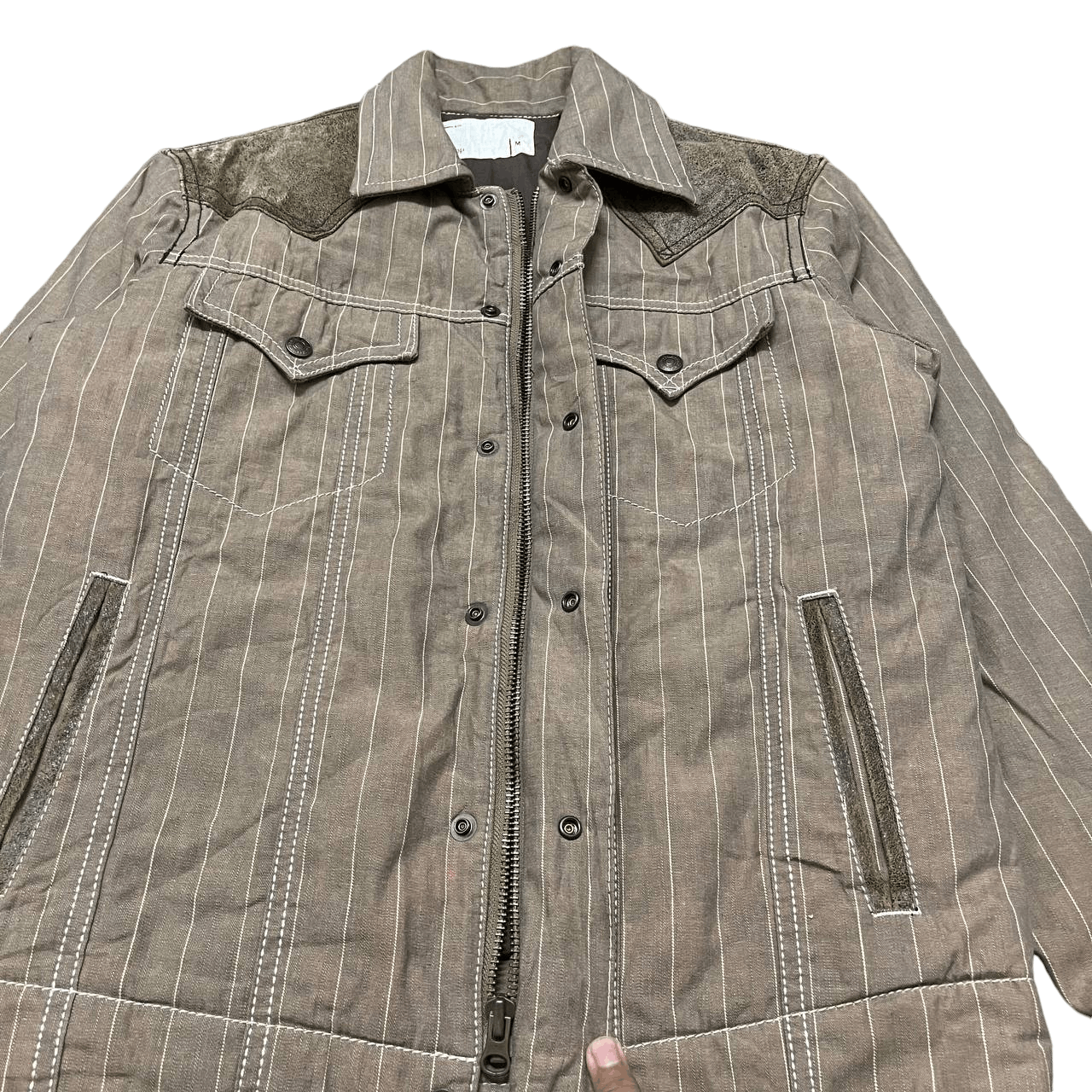 Levi's Vintage Levis Trucker Puffer Jacket Leather Shoulder Size US M / EU 48-50 / 2 - 6 Thumbnail