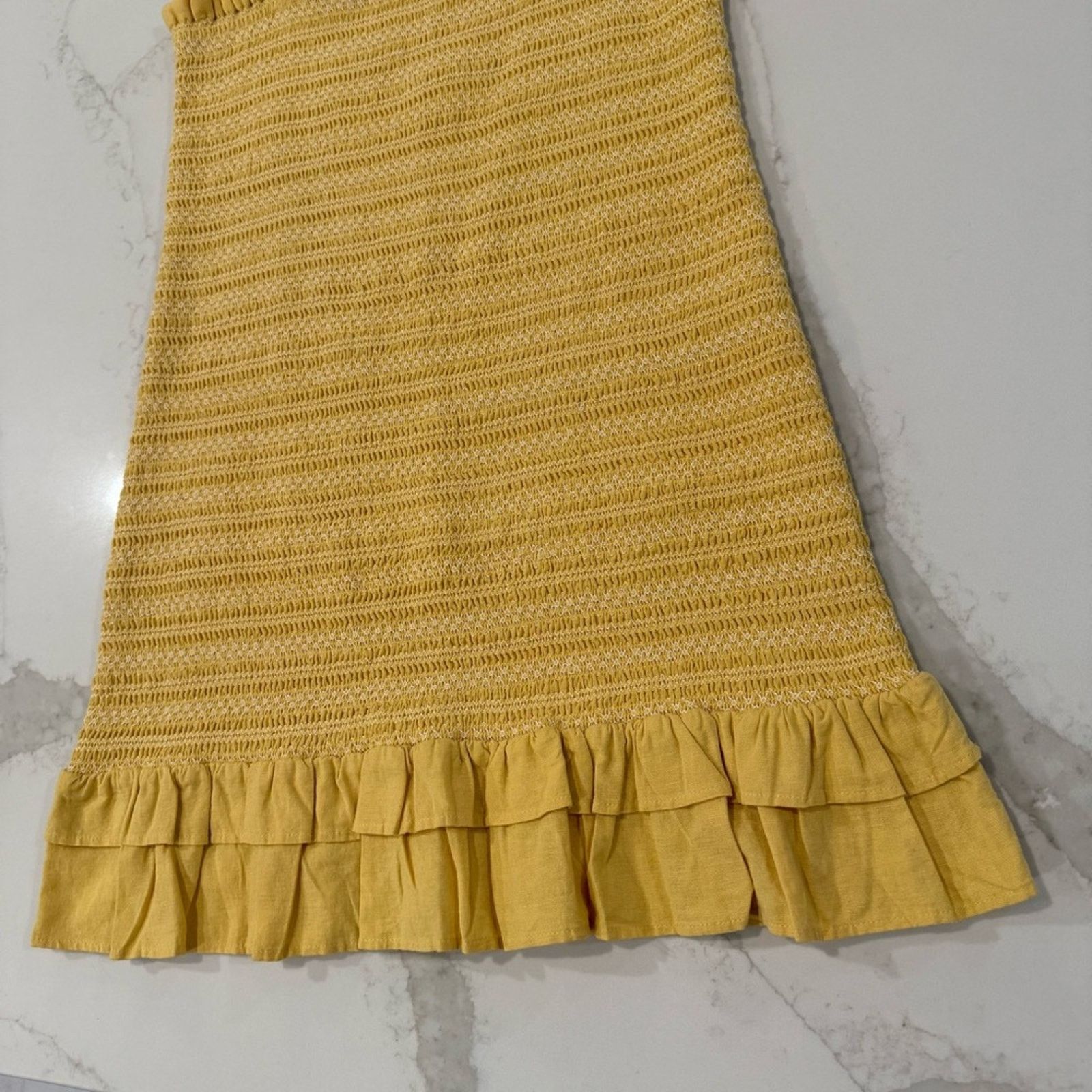 American Eagle Outfitters American Eagle Smocked Ruffle Mini Bodycon Dress Women Large Size L / US 10 / IT 46 - 4 Thumbnail