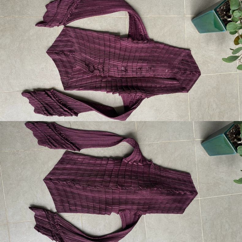 Other Issey Miyake size:2 A wine red pleated cardigan Size XS / US 0-2 / IT 36-38 - 5 Thumbnail