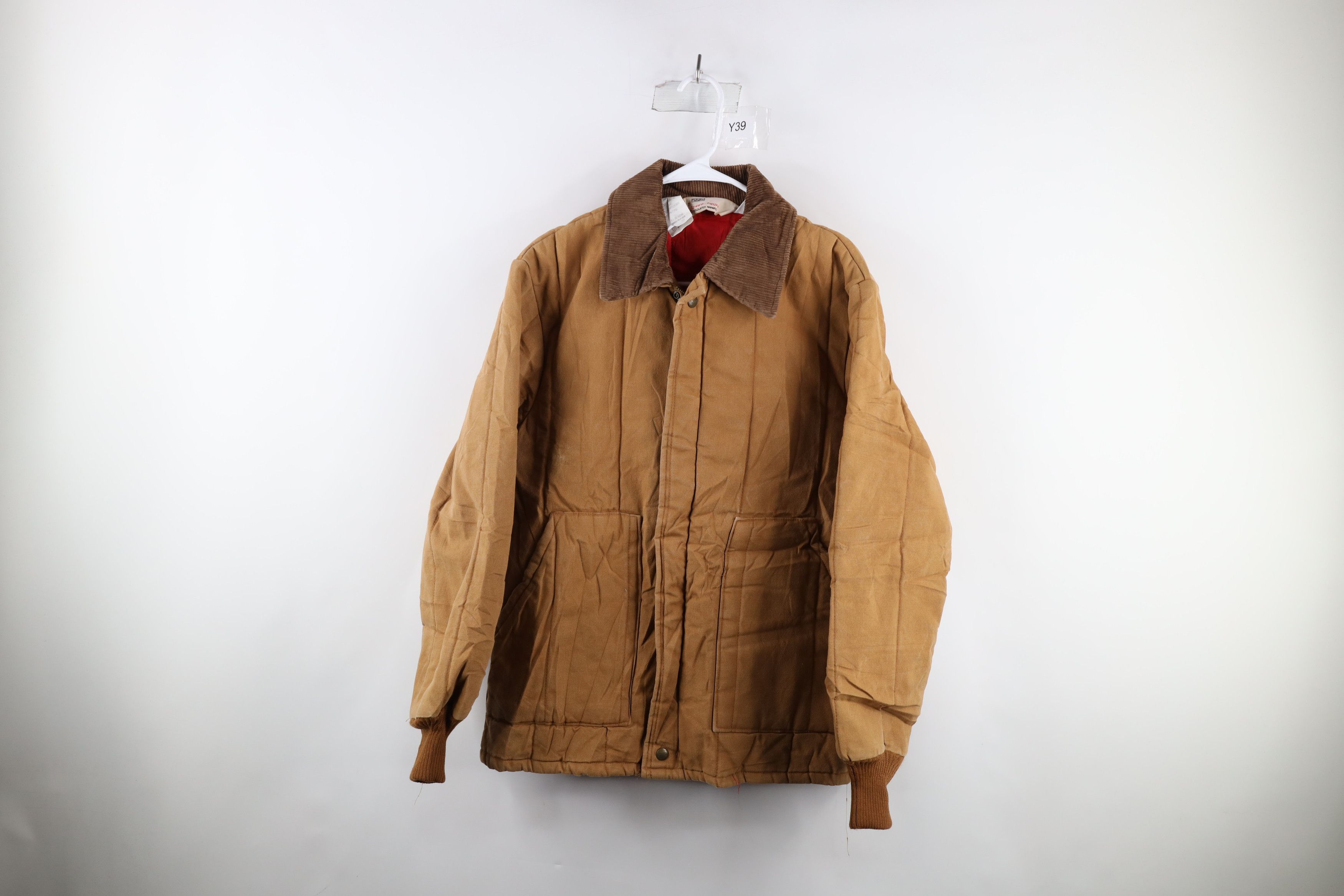 image of Vintage 80's Walls Insulated Canvas Jacket Duck Brown Usa, Men's (Size Medium)