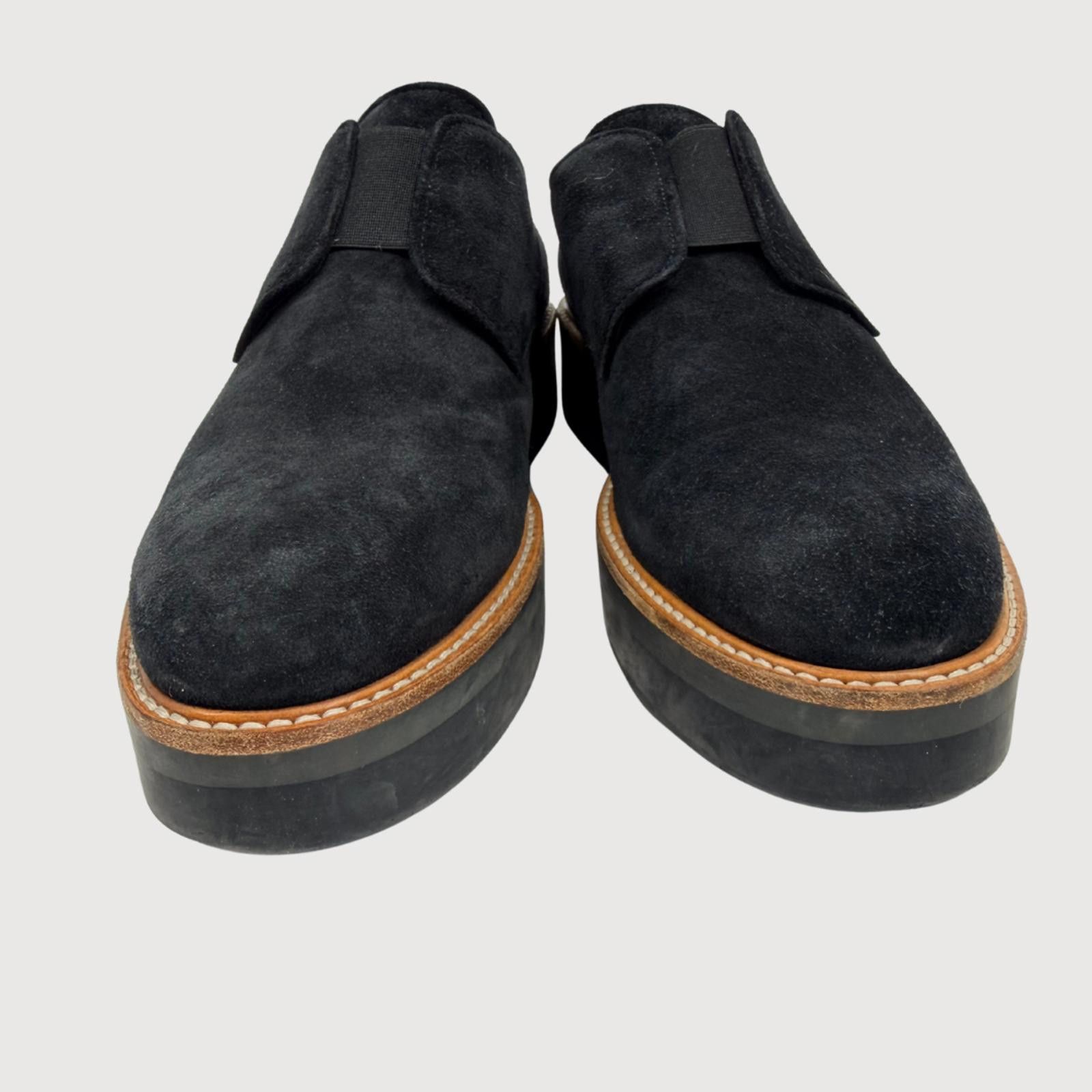 Vince Vince Davy Black Suede Platform Slip On Oxfords Size 8M EU38 Size US 8 / IT 38 - 8 Thumbnail