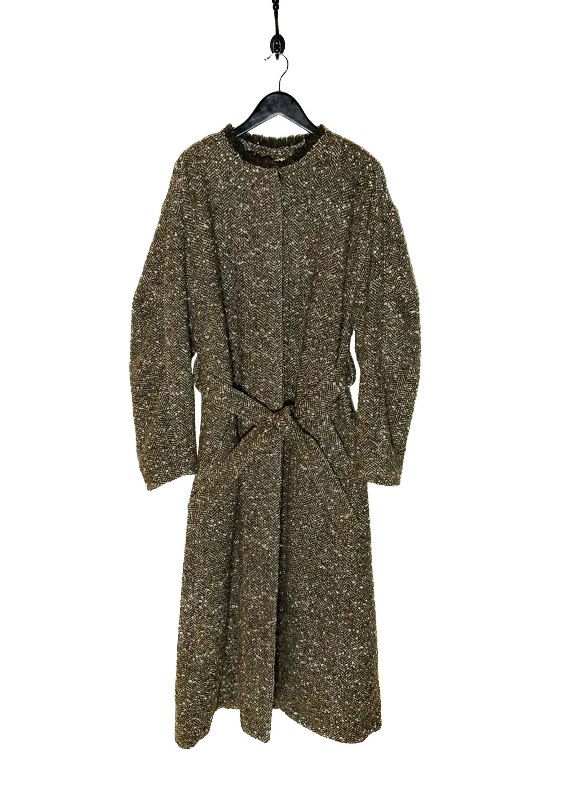 Isabel Marant Etoile Isabel Marant Etoile Green Tweed Jardy Wool Long Coat Size S / US 4 / IT 40 - 1 Thumbnail