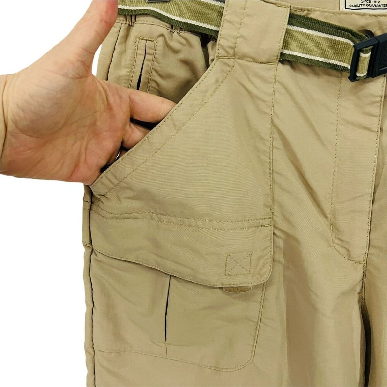 L.L. Bean LL Bean Nylon Dark Khaki Belted Pants Mens Size Medium Size US 32 / EU 48 - 2 Thumbnail