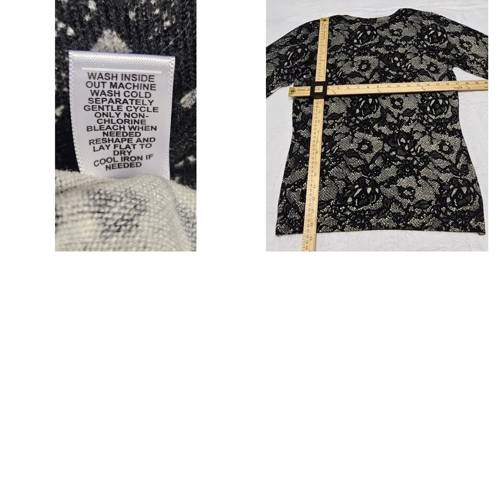 Vintage Cato Black Floral Lace Button Front Cardigan Scoop Neck Lightweight Knit Women S Small Pullover NWT Size S / US 4 / IT 40 - 8 Thumbnail