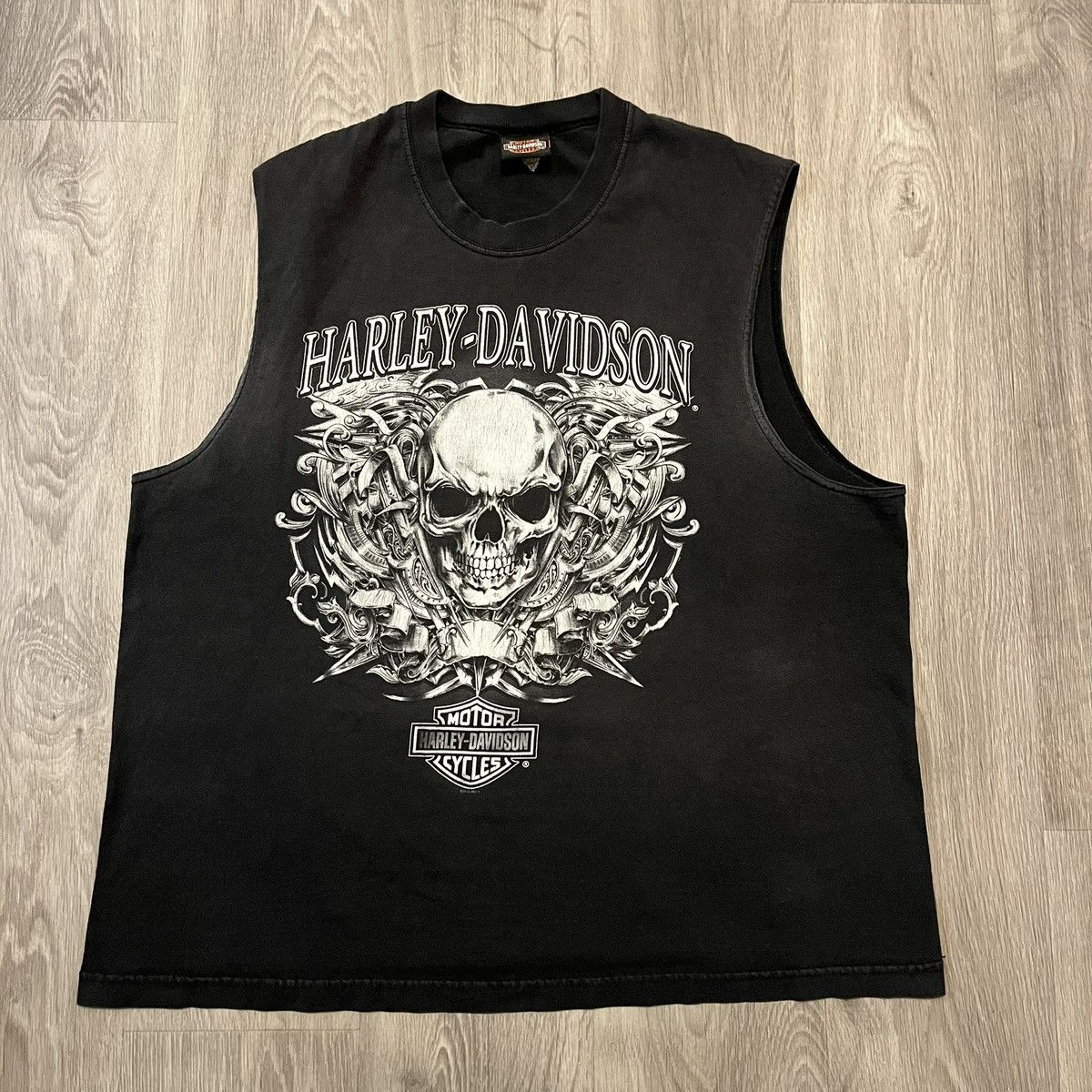 Harley Davidson Vintage 2000s Harley Davidson Faded Skull Graphic Tank Top Size US XL / EU 56 / 4 - 1 Thumbnail