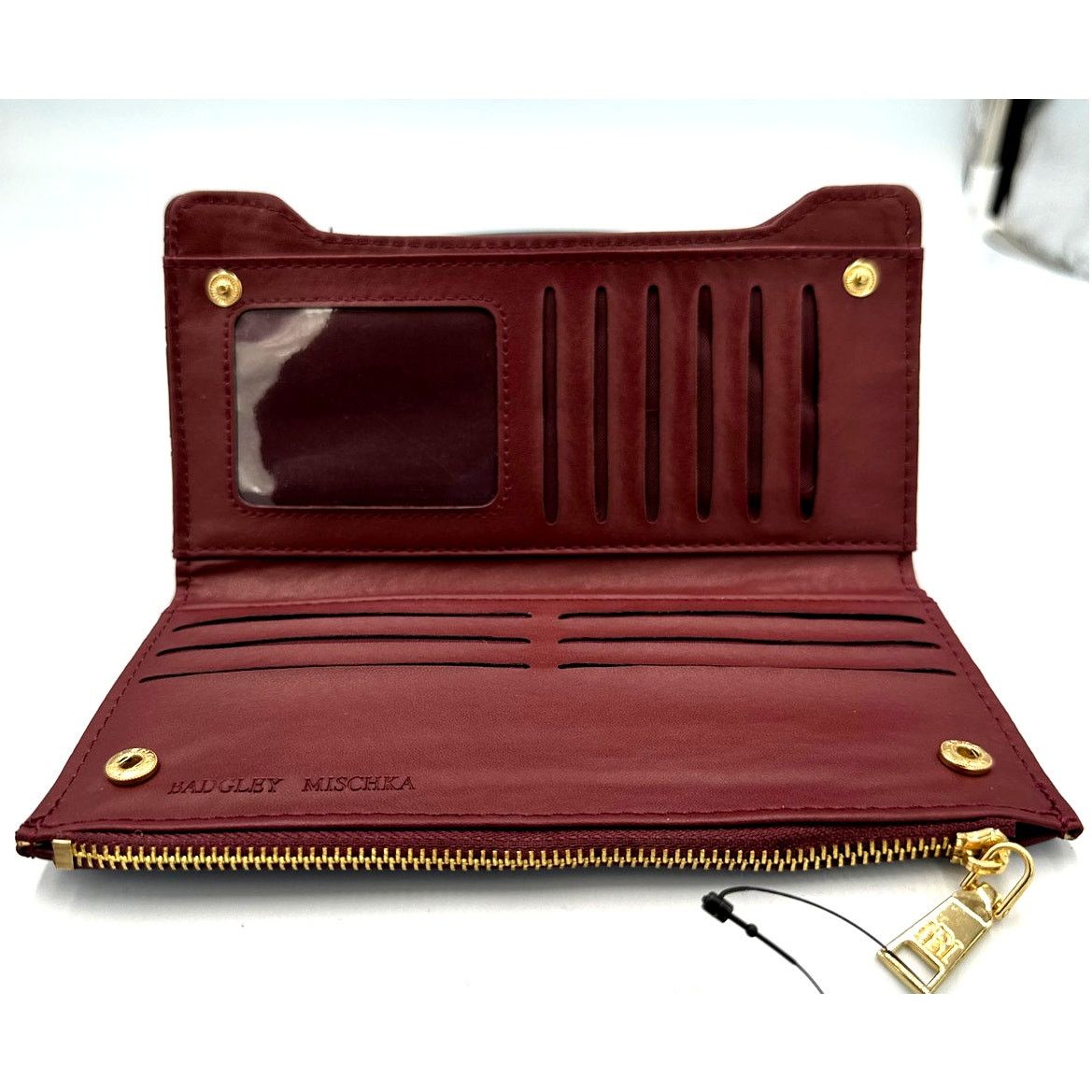 Badgley Mischka Badgley Mischka Quilted Long Wallet - Plum Size ONE SIZE - 8 Thumbnail