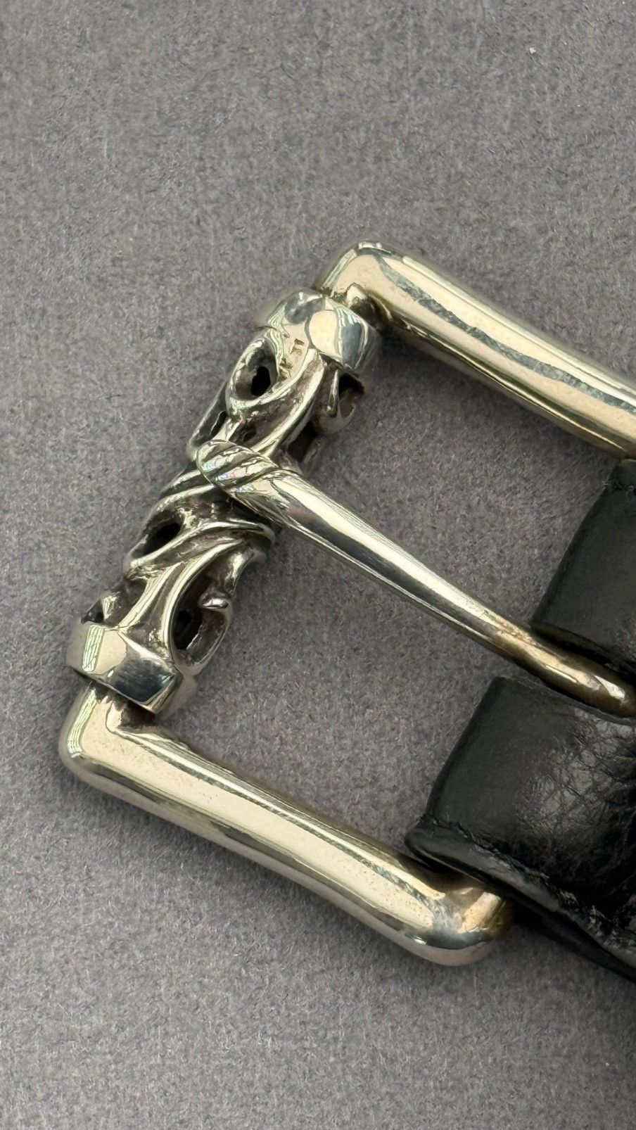 Chrome Hearts Chrome Hearts Black Leather Roller Belt RARE Size 36 Size 36 - 13 Thumbnail