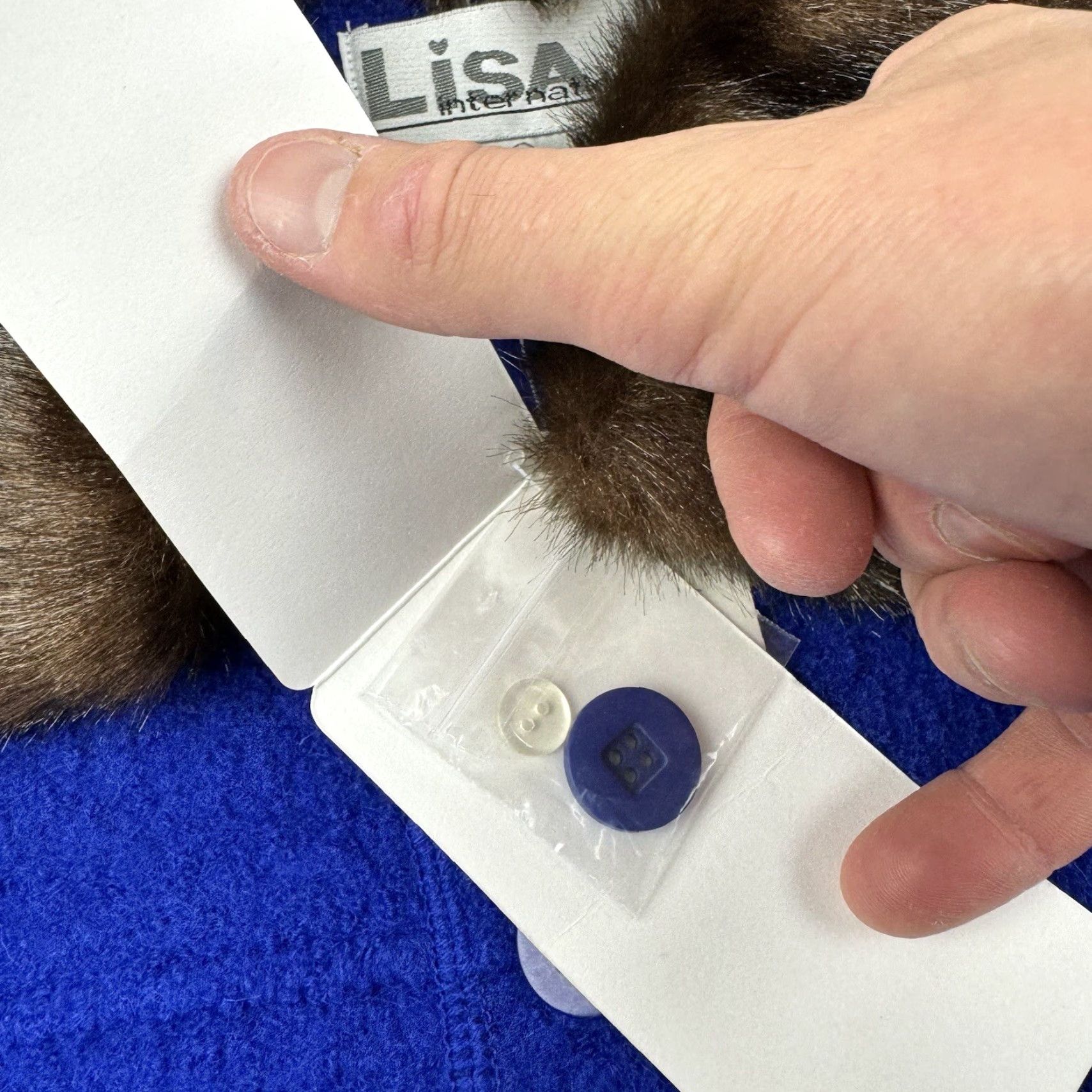 Vintage VINTAGE Lisa International Jacket Women’s XL Blue Cotton Faux Fur Collar Size XL / US 12-14 / IT 48-50 - 4 Thumbnail