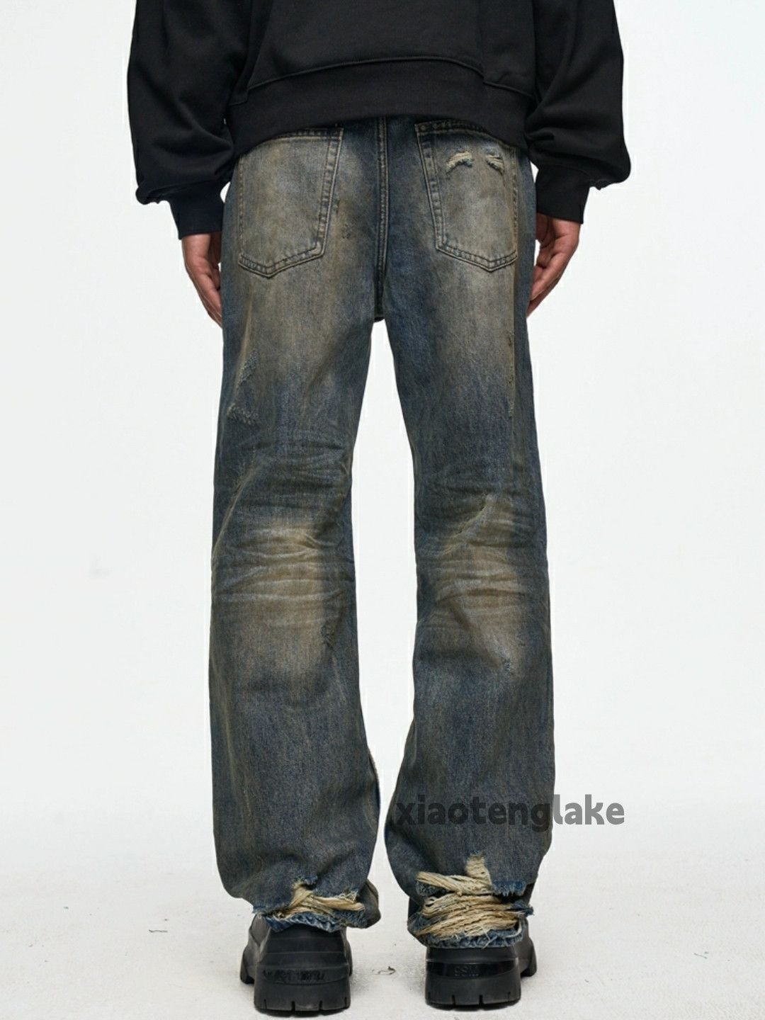 Jean × Vintage washed faded utility loose baggy damaged rusty jeans Size US 32 / EU 48 - 2 Thumbnail