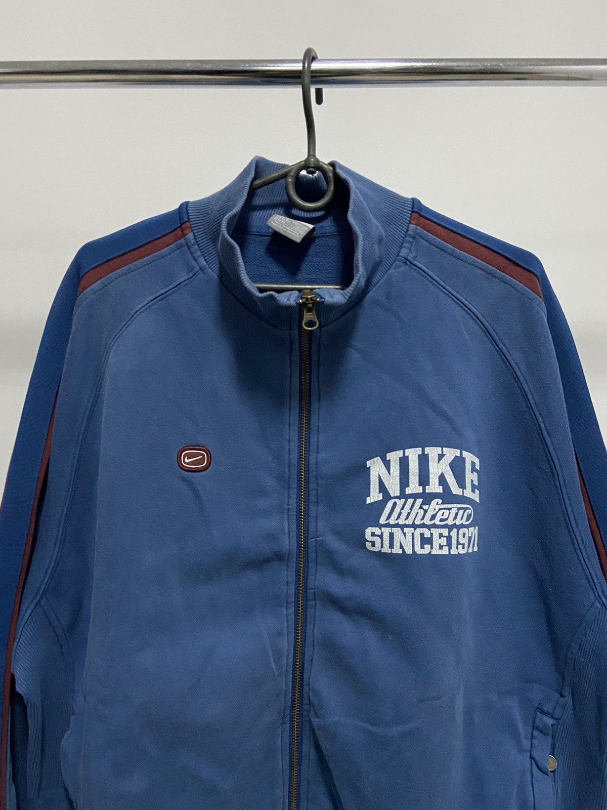 Nike × Vintage Nike zip Sweatshirt Logo Vintage 90s jacket stripe Size US XL / EU 56 / 4 - 3 Thumbnail