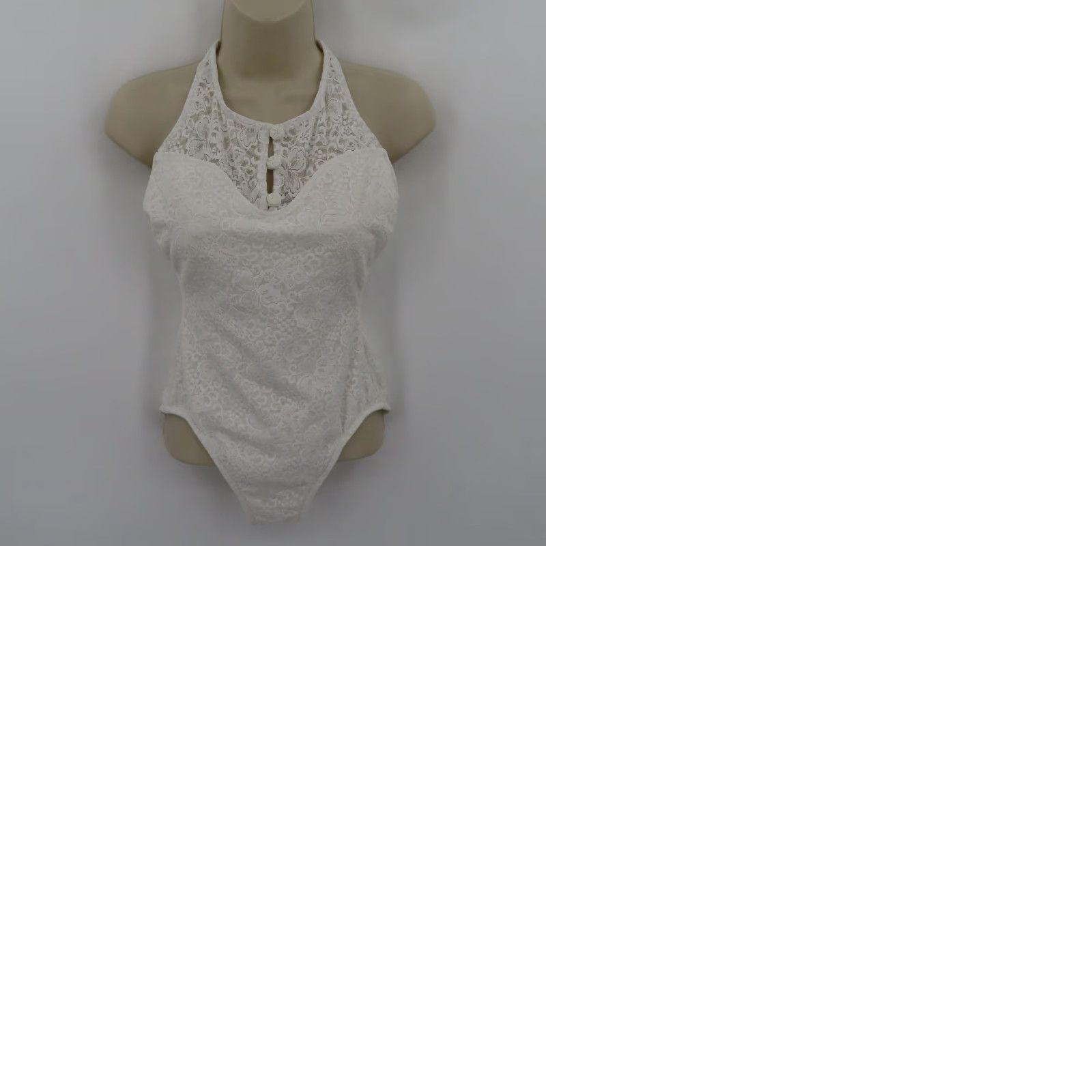 Vintage VINTAGE Fredericks of Hollywood Womens 8 White Lace One Piece Swimsuit NEW No Tags Size ONE SIZE - 10 Thumbnail