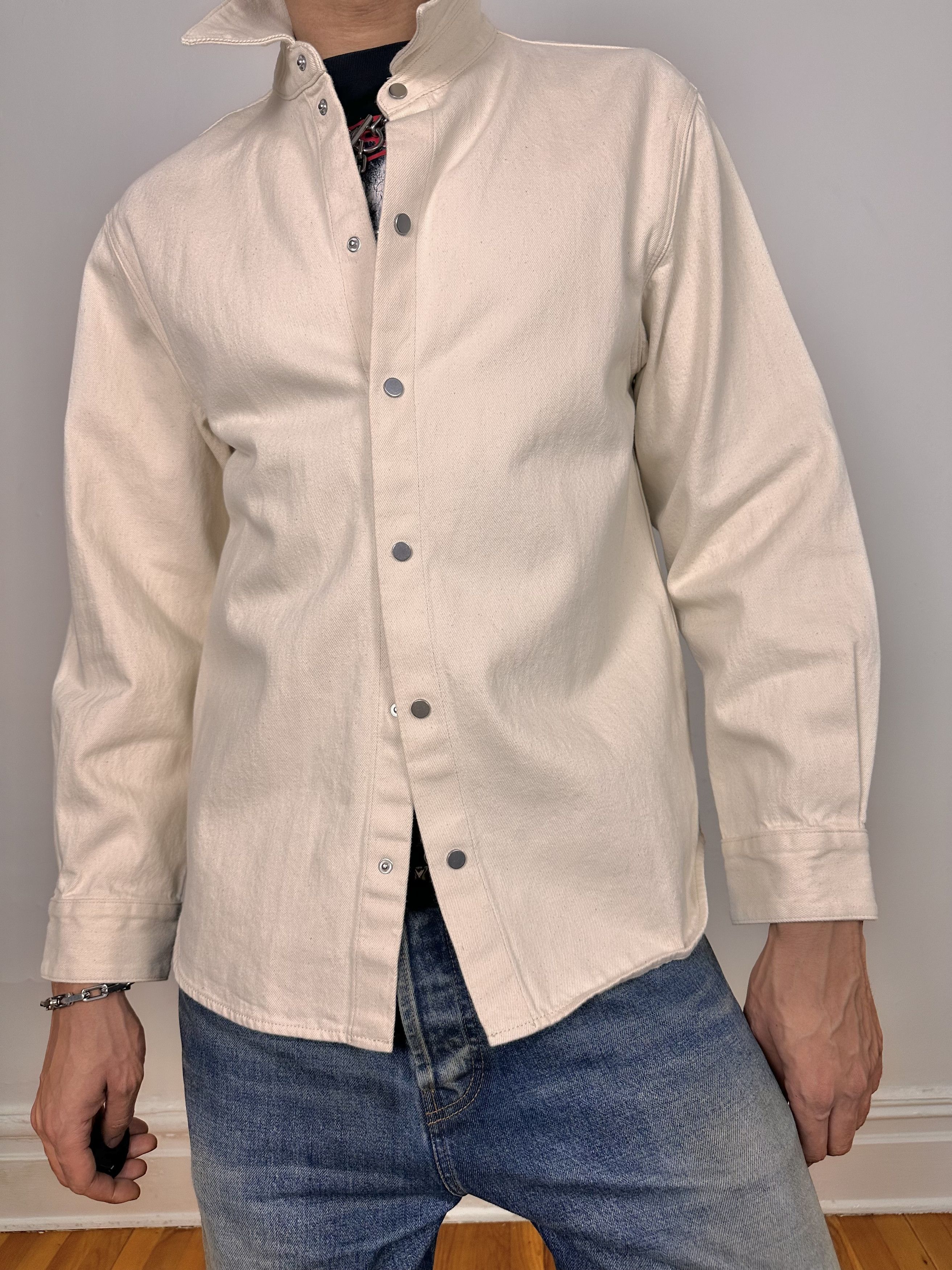 Helmut Lang New Helmut Lang Creme Denim Shirt - Large Size US L / EU 52-54 / 3 - 10 Thumbnail