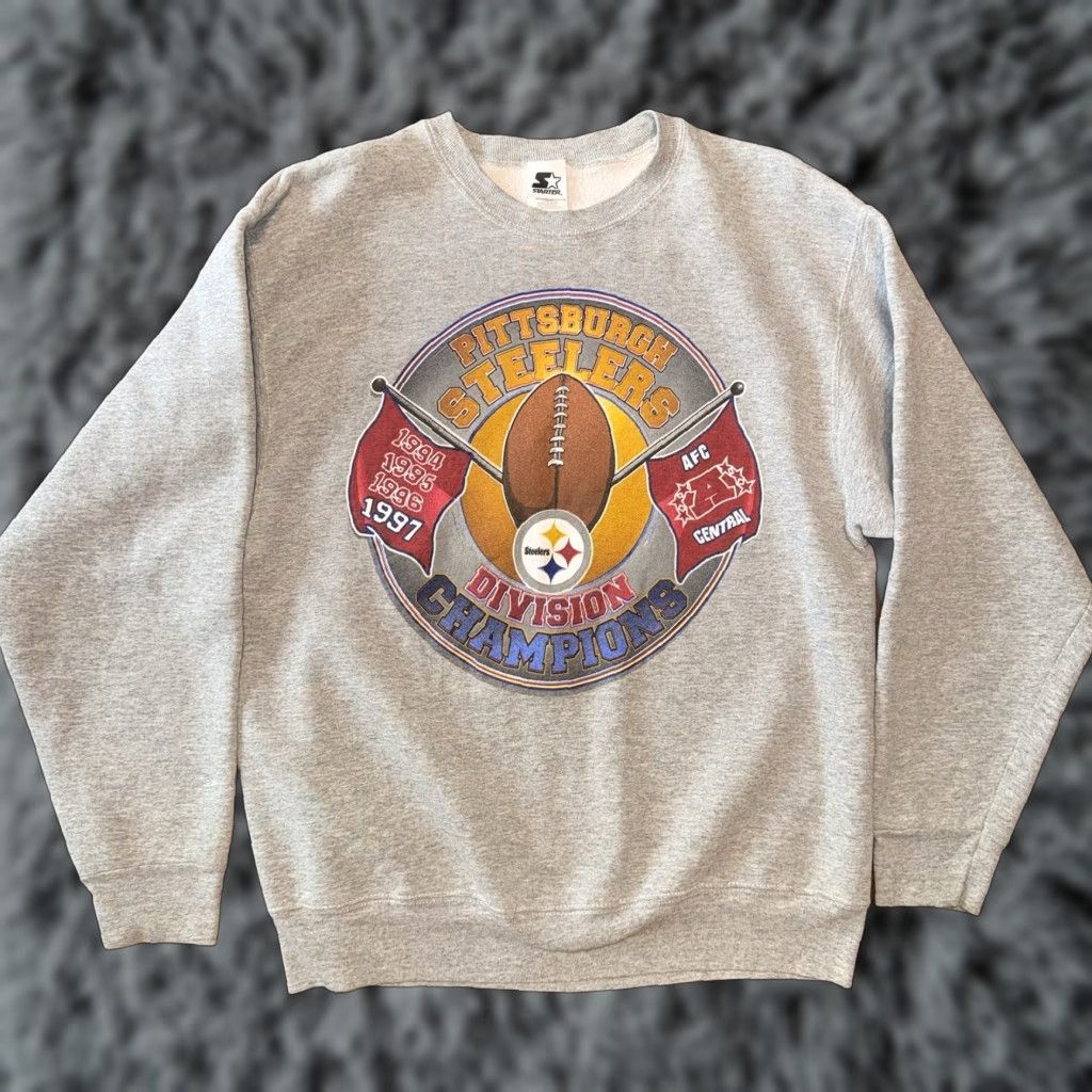 Starter VINTAGE Starter 1997 Steelers NFL Football Pullover Crewneck Sweatshirt Large Size US L / EU 52-54 / 3 - 1 Thumbnail