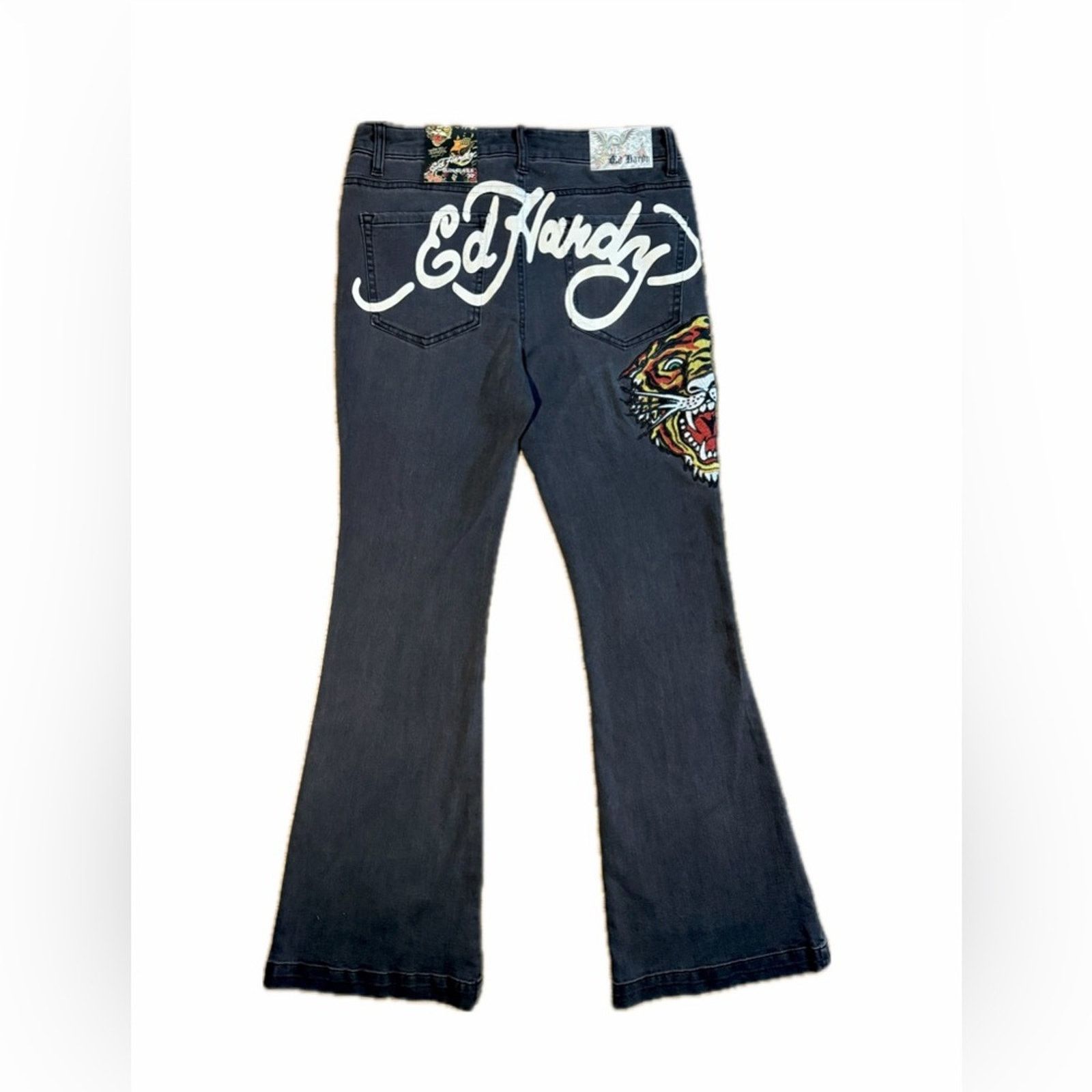Ed Hardy ED HARDY TIGER HEAD SLIM FLARE JEANS Size 30" / US 8 / IT 44 - 2 Thumbnail