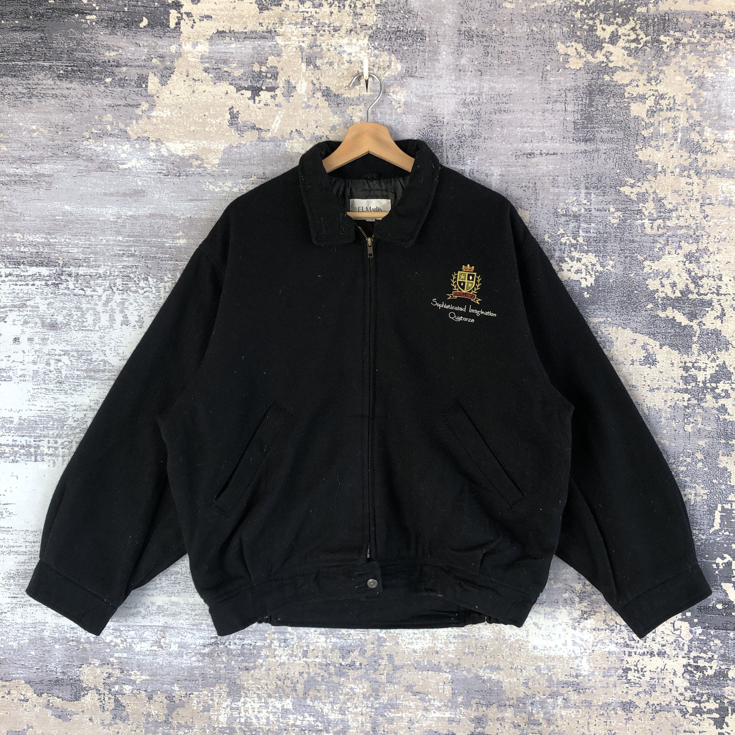 Vintage Vintage El Matlin Baseball Japanese Wool Bomber Jacket Size US XL / EU 56 / 4 - 1 Thumbnail