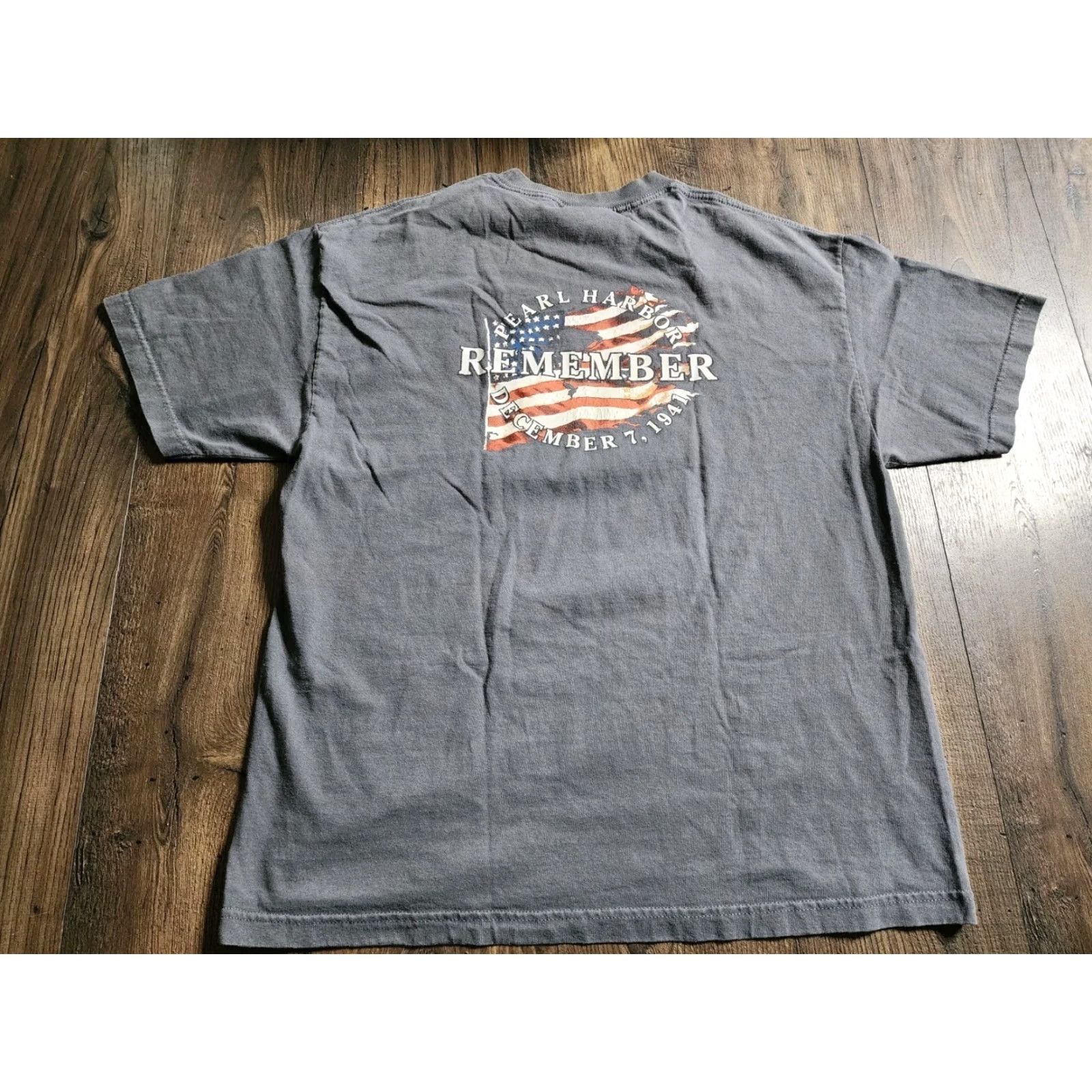 Doublet Pacific Historic Parks Mens XL T-Shirt Double Sided Remember And Honor Pearl Harbor National Monument Gray USA Shirt Size US XL / EU 56 / 4 - 2 Thumbnail