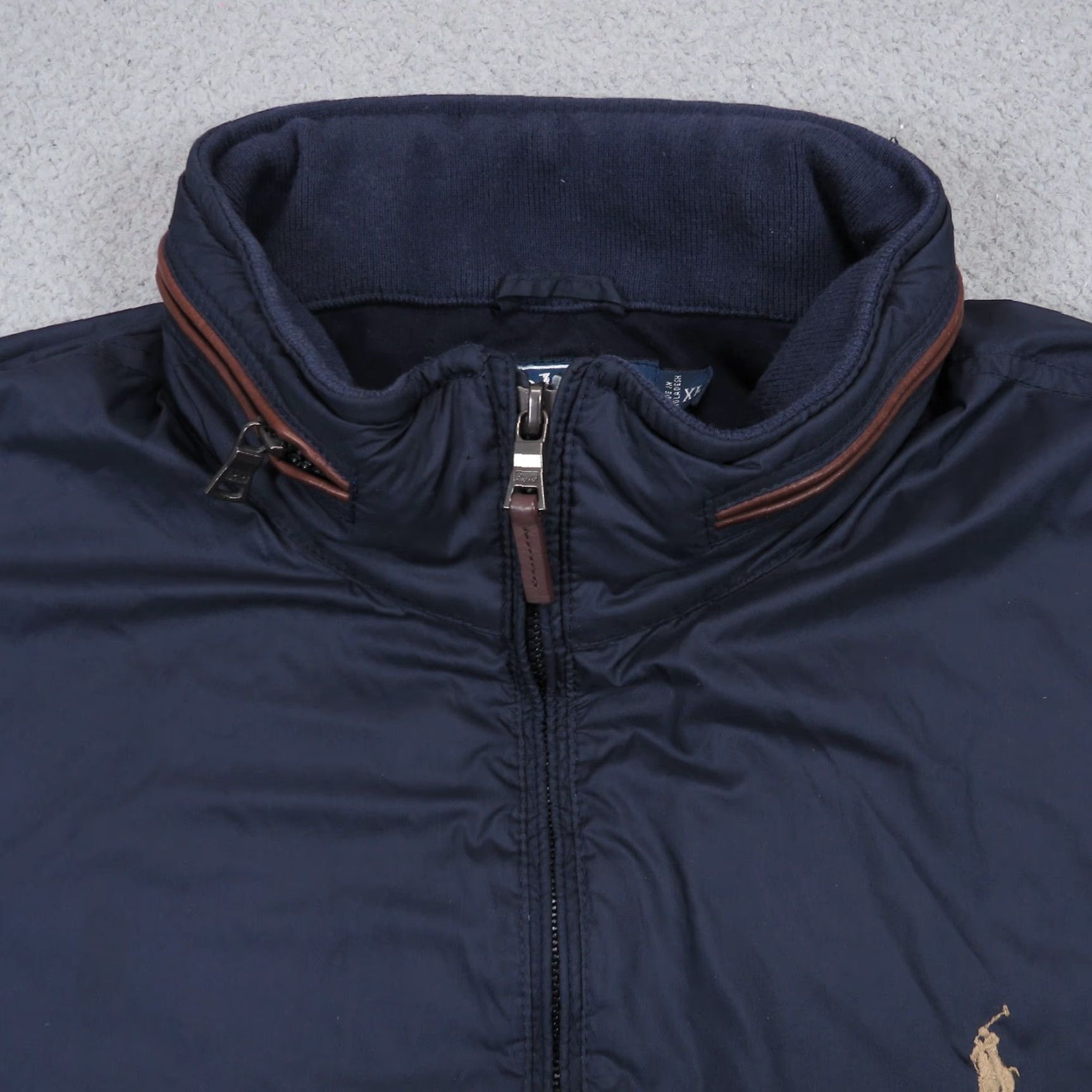 Polo Ralph Lauren VINTAGE Polo Ralph Lauren Jacket Men XL Navy Leather Trim Pony Fleece Lined Coat Size US XL / EU 56 / 4 - 7 Thumbnail