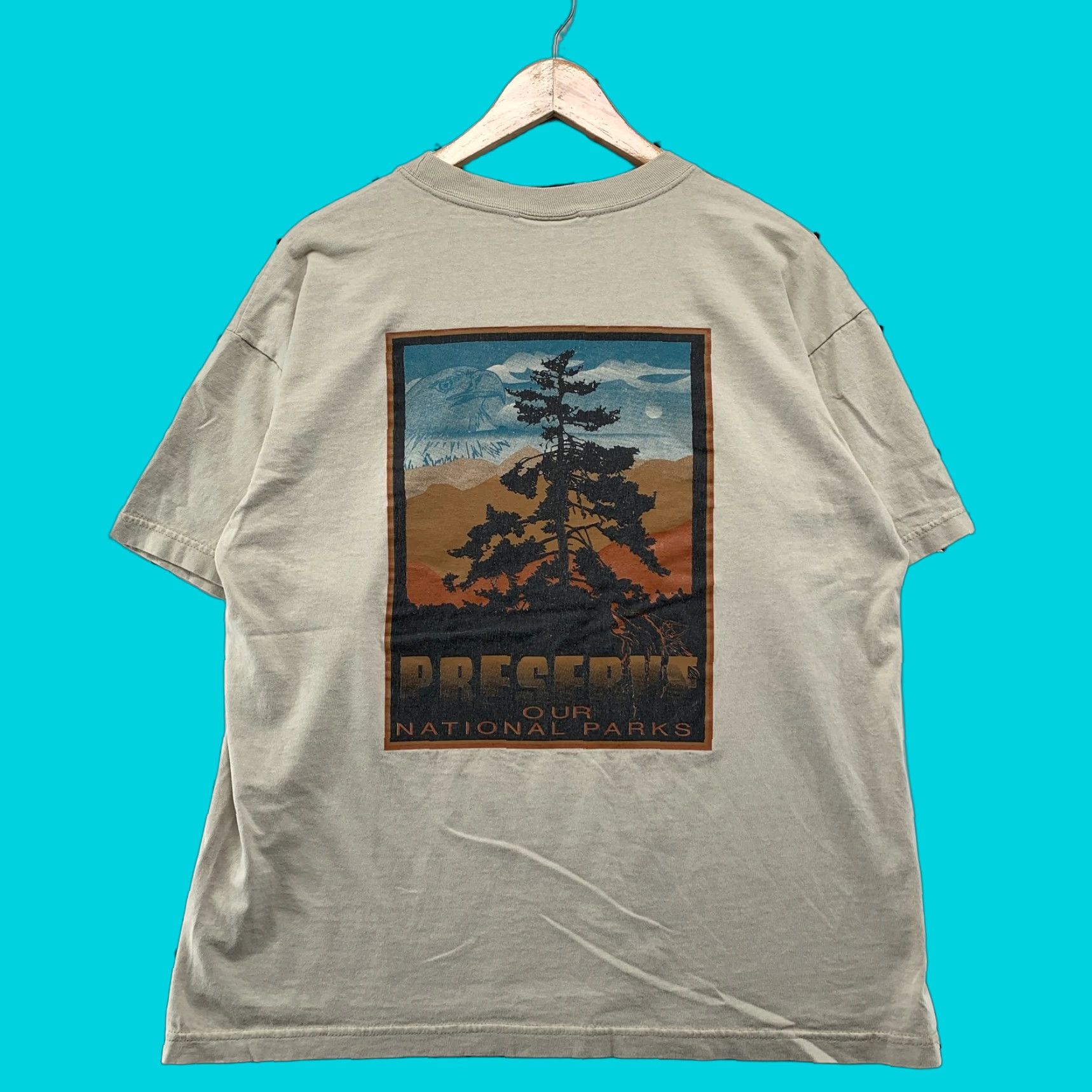 Jansport VINTAGE National Park Foundation T-Shirt Mens Large Beige Preserve Our Parks Size US L / EU 52-54 / 3 - 1 Thumbnail