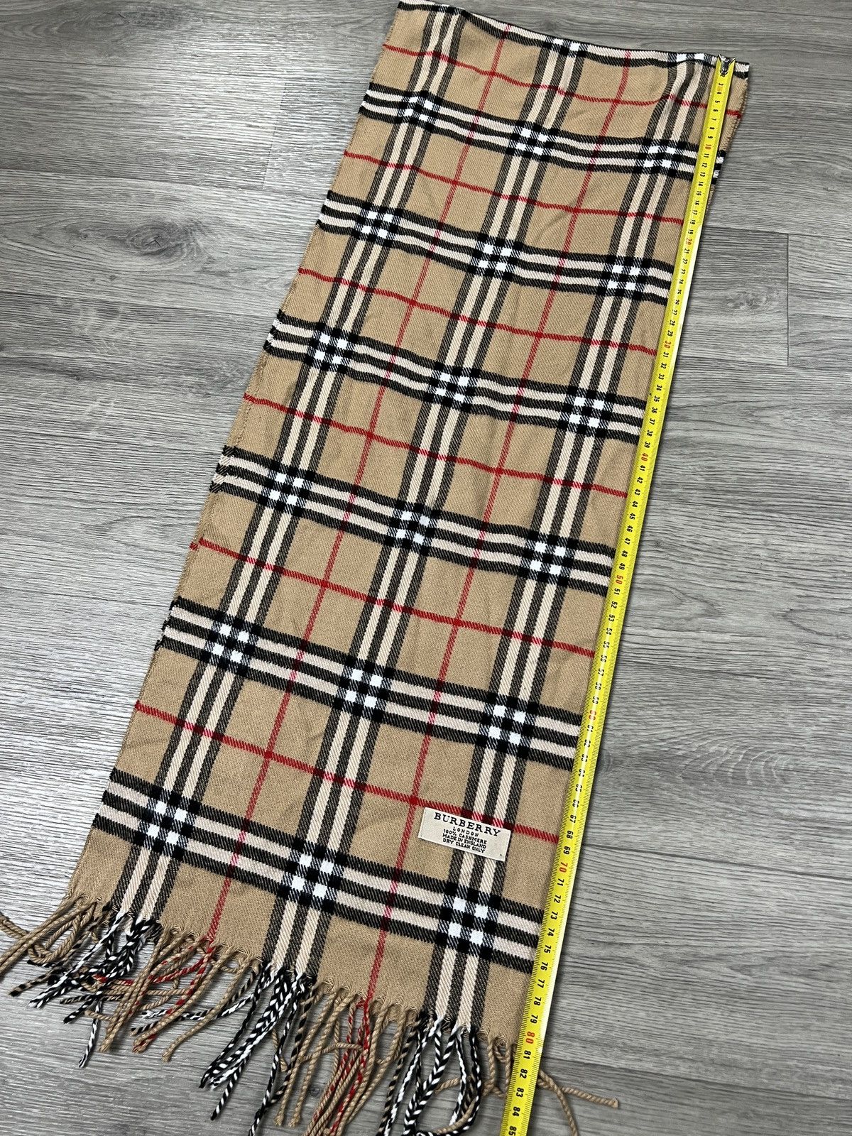 Burberry Burberry London 100% Cashmere Classic Check Scarf Size ONE SIZE - 6 Thumbnail