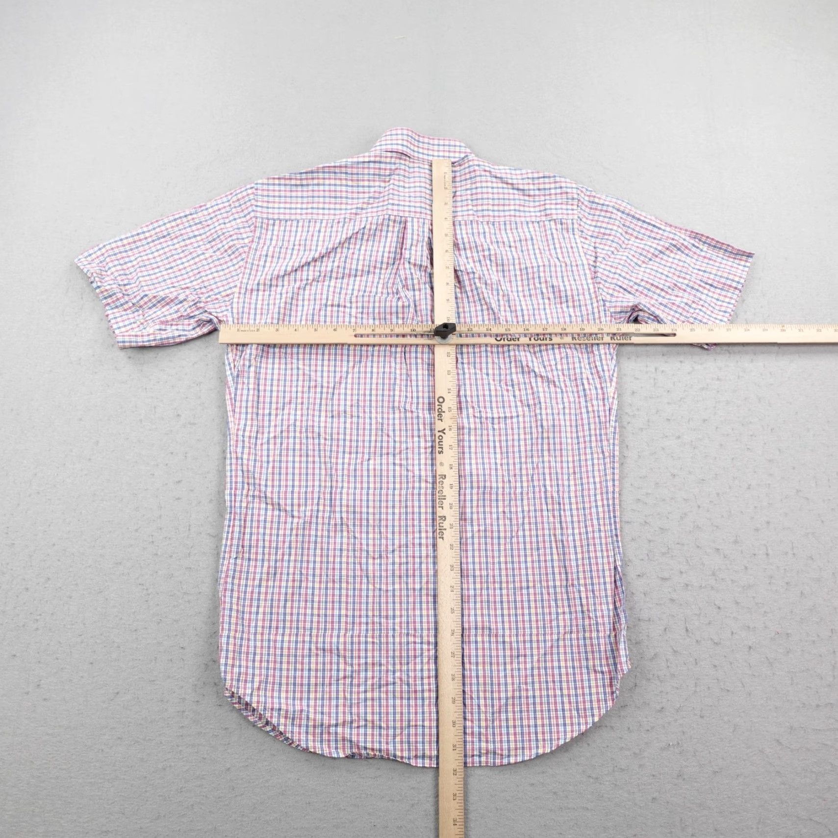 Peter Millar Peter Millar Shirt Mens Medium Blue White Pink Plaid Button Up Short Sleeve NEW Size US M / EU 48-50 / 2 - 6 Thumbnail
